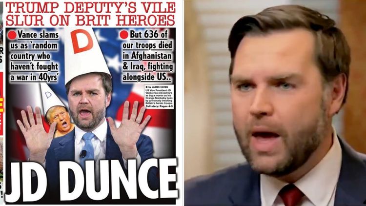 British papers slam JD Vance following 'random country' comments