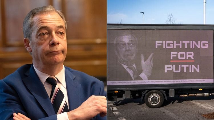 Labour unveils Nigel Farage ‘fighting for Putin’ billboard amid by-election 