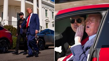 Trump turns White House into Tesla parking lot in show of support for Musk