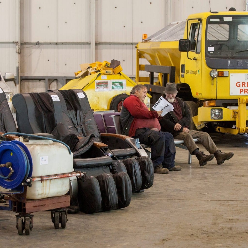 Airport Gritter and seating. Items from Edinburgh Airport are to be sold at auction by Wilsons Auctioneers on 6 May. Everything from a fire engine to security trays. May 5 2015  See Centre Press story CPSALE