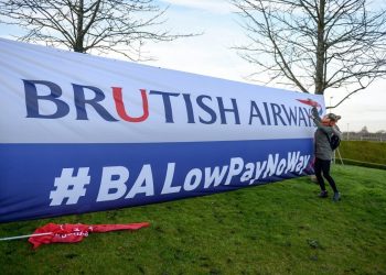 British Airways cabin crew during their 48-hour strike at Heathrow Airport, London, 10 January 2017.  Cabin crew have walked out in a row over pay, although the airline said its customers will be able to fly to their destinations. A small number of Heathrow flights will be "merged", but BA said all flights to and from Gatwick and London City airports will operate as normal. Thousands of BA cabin crew voted overwhelmingly in favour of strike action last month, with Unite claiming the so-called 'Mixed Fleet' earn less than other staff. The strike planned for Christmas Day and Boxing Day was subsequently suspended, before a new 48-hour strike was announced after cabin crew rejected a new offer aimed at resolving the dispute. Unite said over 800 cabin crew from British Airways' so-called "mixed fleet" had joined the union since the start of the dispute, taking its membership to over 2,900.