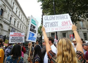 Stop the coup demonstrations against Boris Johnson proroguing Parliament