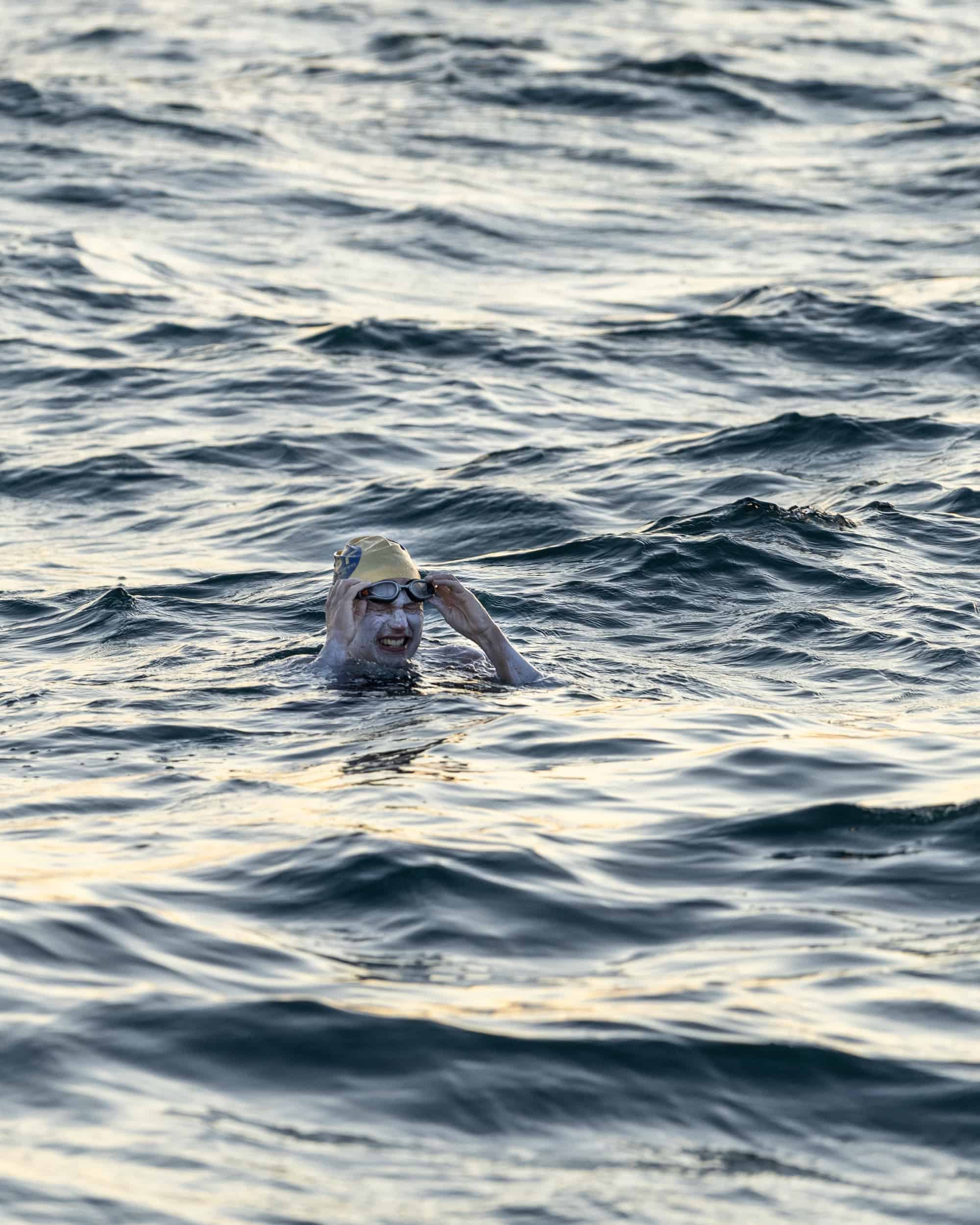 American woman becomes first person to swim across Channel four times non-stop