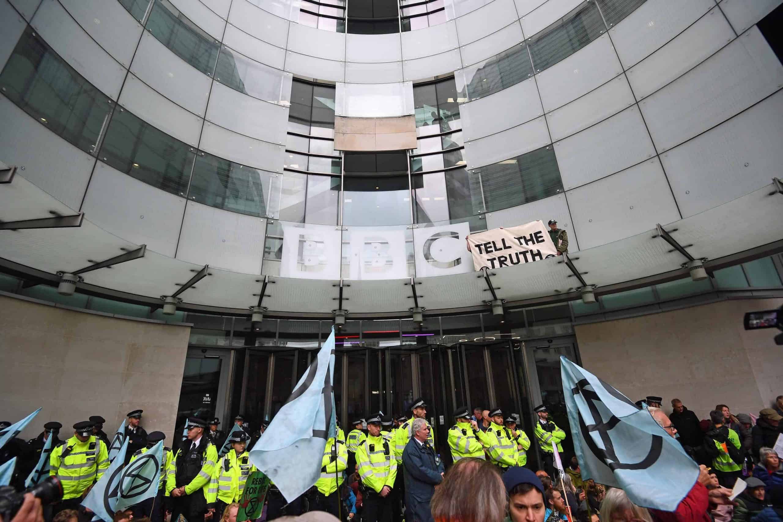 Extinction Rebellion activists block BBC London HQ as week of protests continues