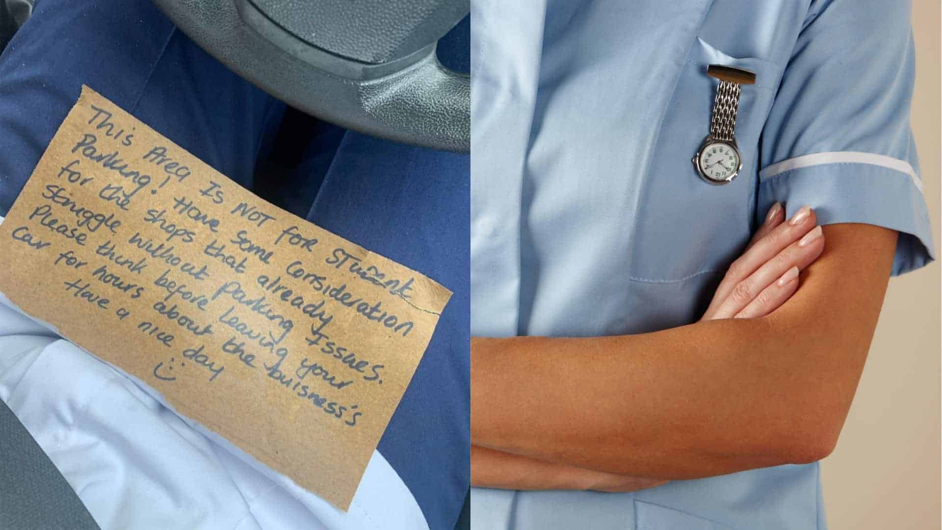 Social media users rally around student nurse after parking criticism