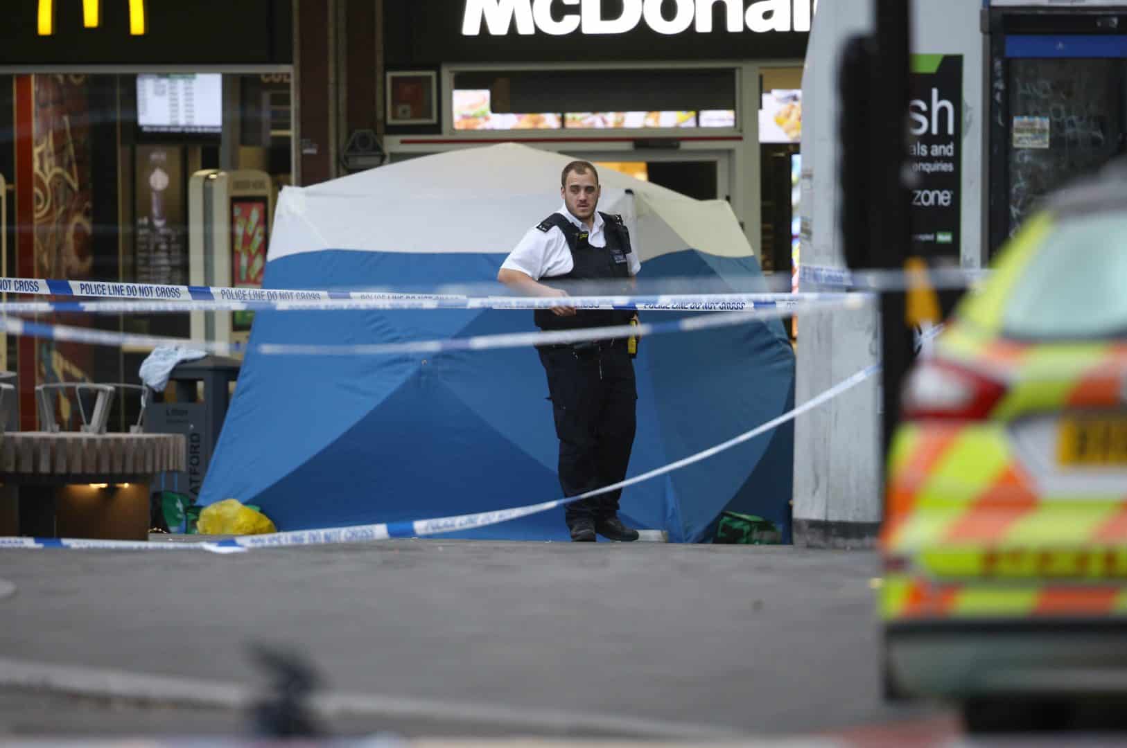 15-year-old arrested after schoolboy murdered in busy shopping centre in broad daylight