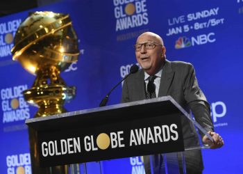 HFPA President Lorenzo Soria speaks at the nominations for the 77th annual Golden Globe Awards at the Beverly Hilton Hotel on Monday, Dec. 9, 2019, in Beverly Hills, Calif. The 77th annual Golden Globe Awards will be held on Sunday, Jan. 5, 2020. (AP Photo/Chris Pizzello)