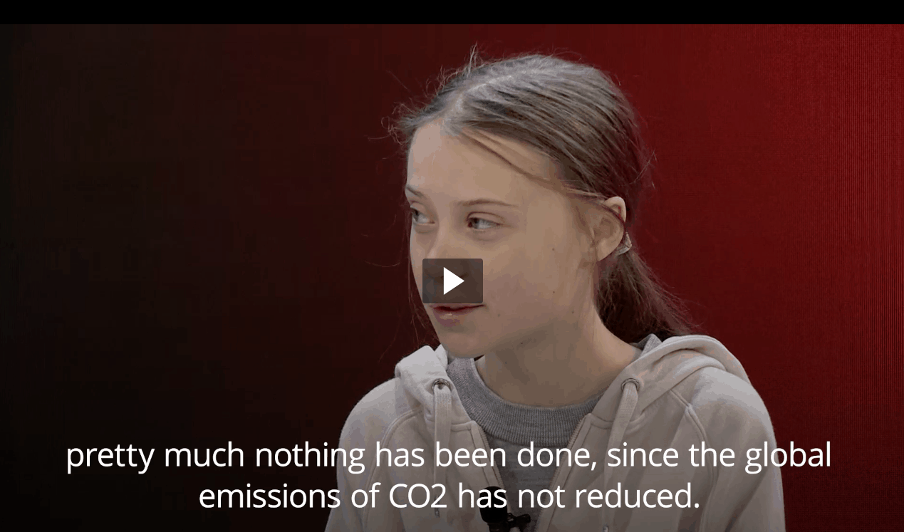 CO2 emissions have not reduced Greta Thunberg tells Davos elite