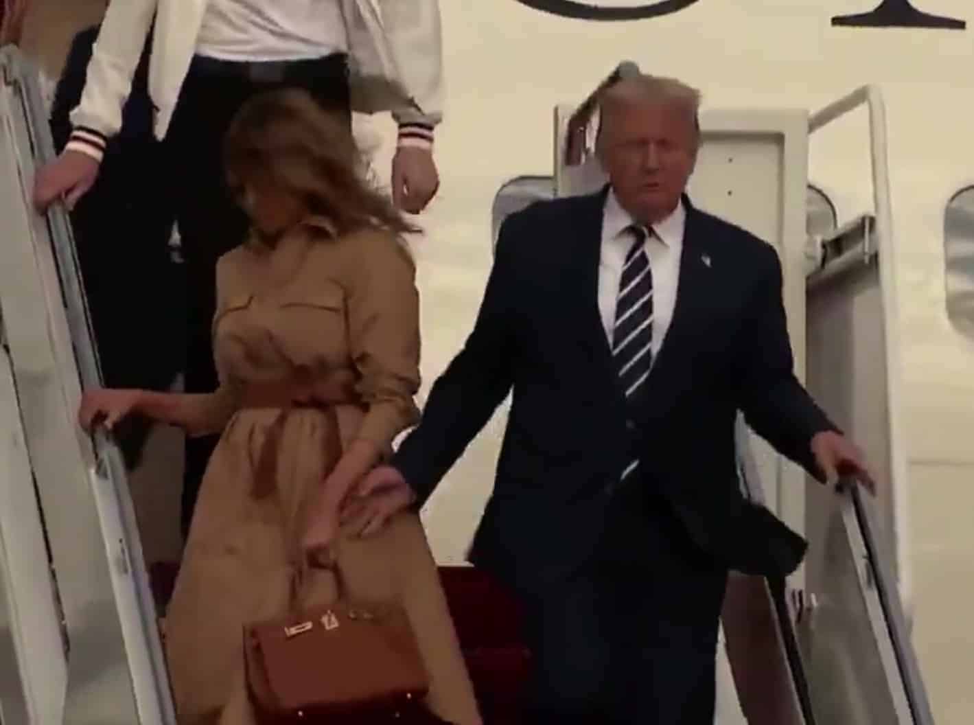 Melania Trump repeatedly rejects Donald’s hand in excruciating clip