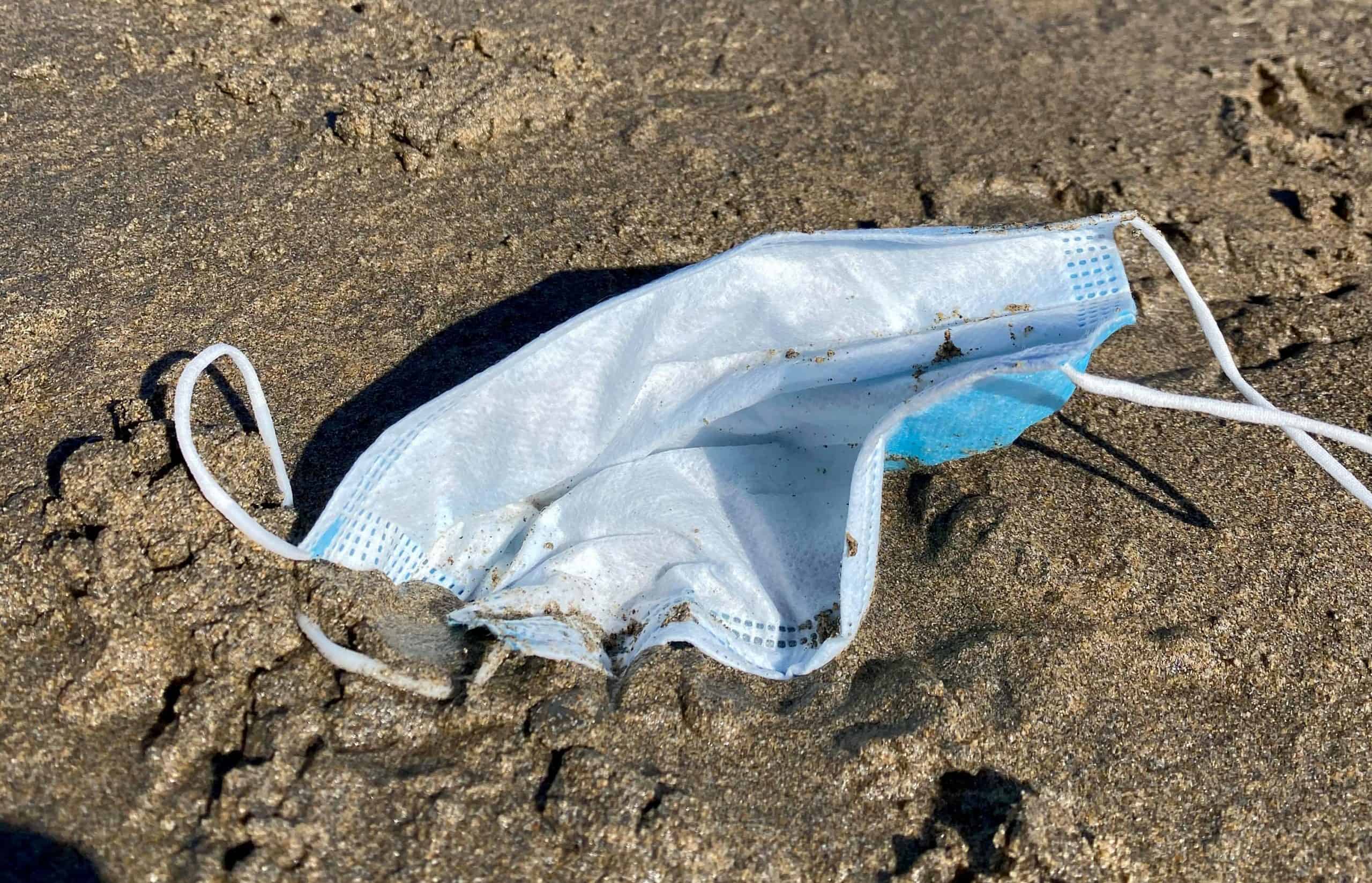 Tourist beach littered with face masks as pandemic pollution is ‘out of control’