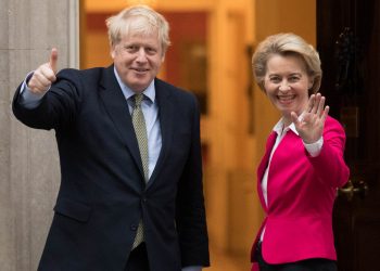 File photo dated 8/1/2020 of Boris Johnson and Ursula von der Leyen. The Prime Minister is to hold talks with the European Commission president to take stock of negotiations on a post-Brexit free trade deal, Downing Street has said.