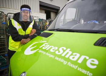 EMBARGOED TO 0001 FRIDAY OCTOBER 23 Handout photo issued by Fareshare/Mark Waugh of England football star Marcus Rashford visiting FareShare Greater Manchester at New Smithfield Market, which is naming a new warehouse in his Mother's honour.