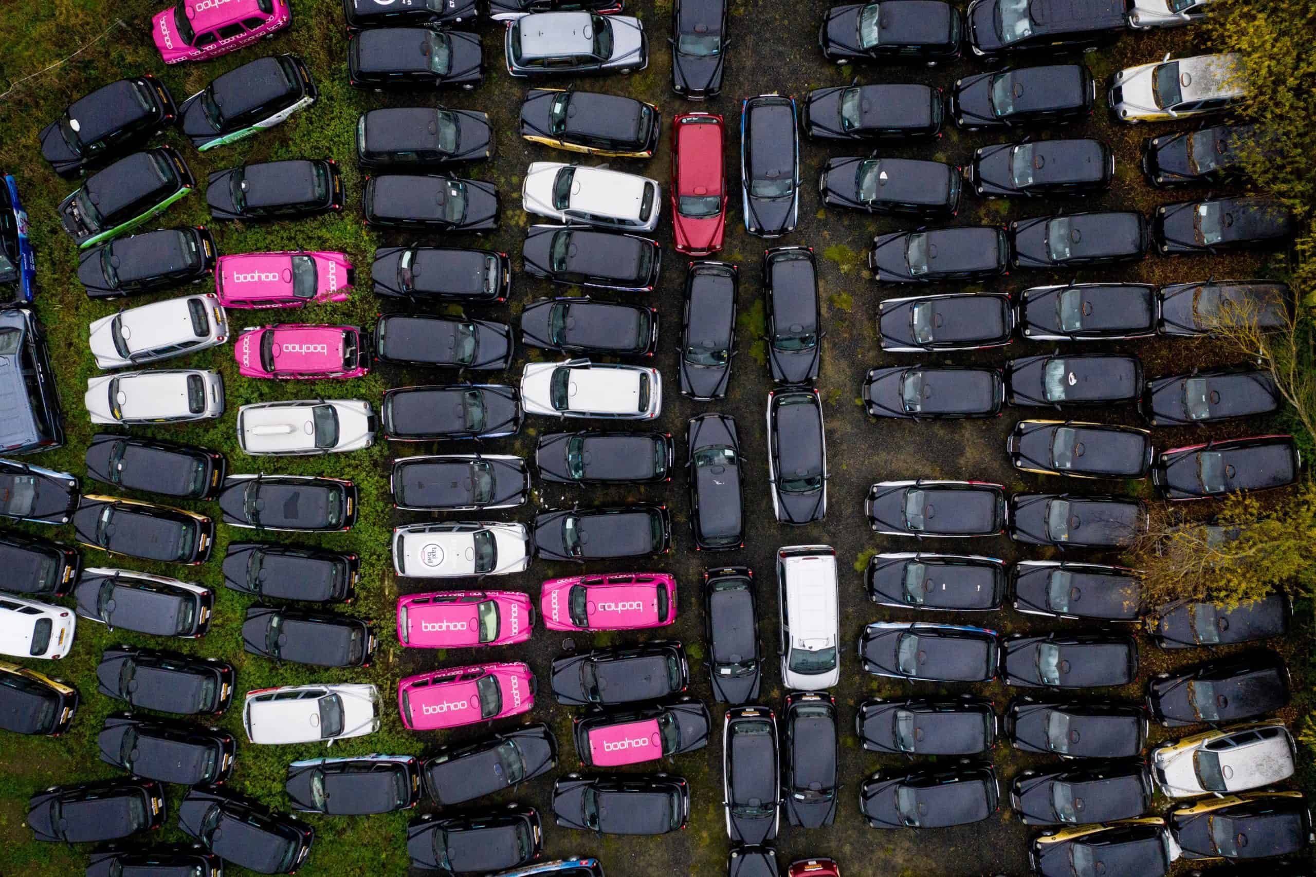 Pictures reveal black cab graveyards as Covid decimates the trade