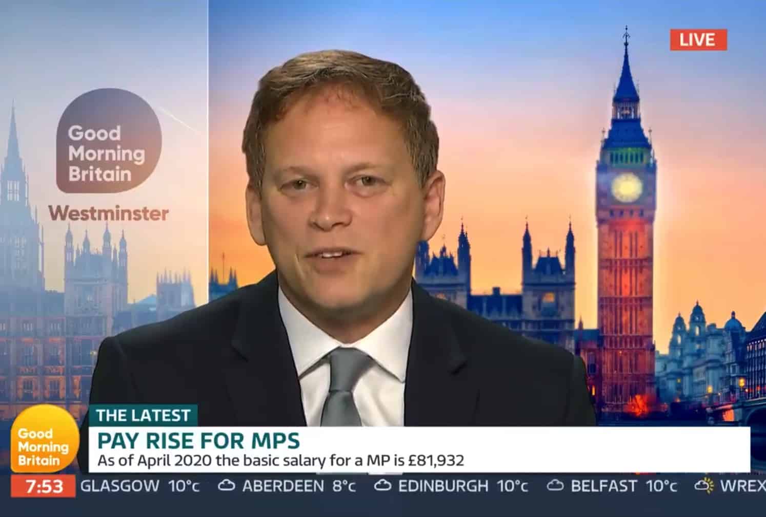 “That’s how you do it Matt Hancock” says Morgan after Shapps says he will donate any pay rise to charity