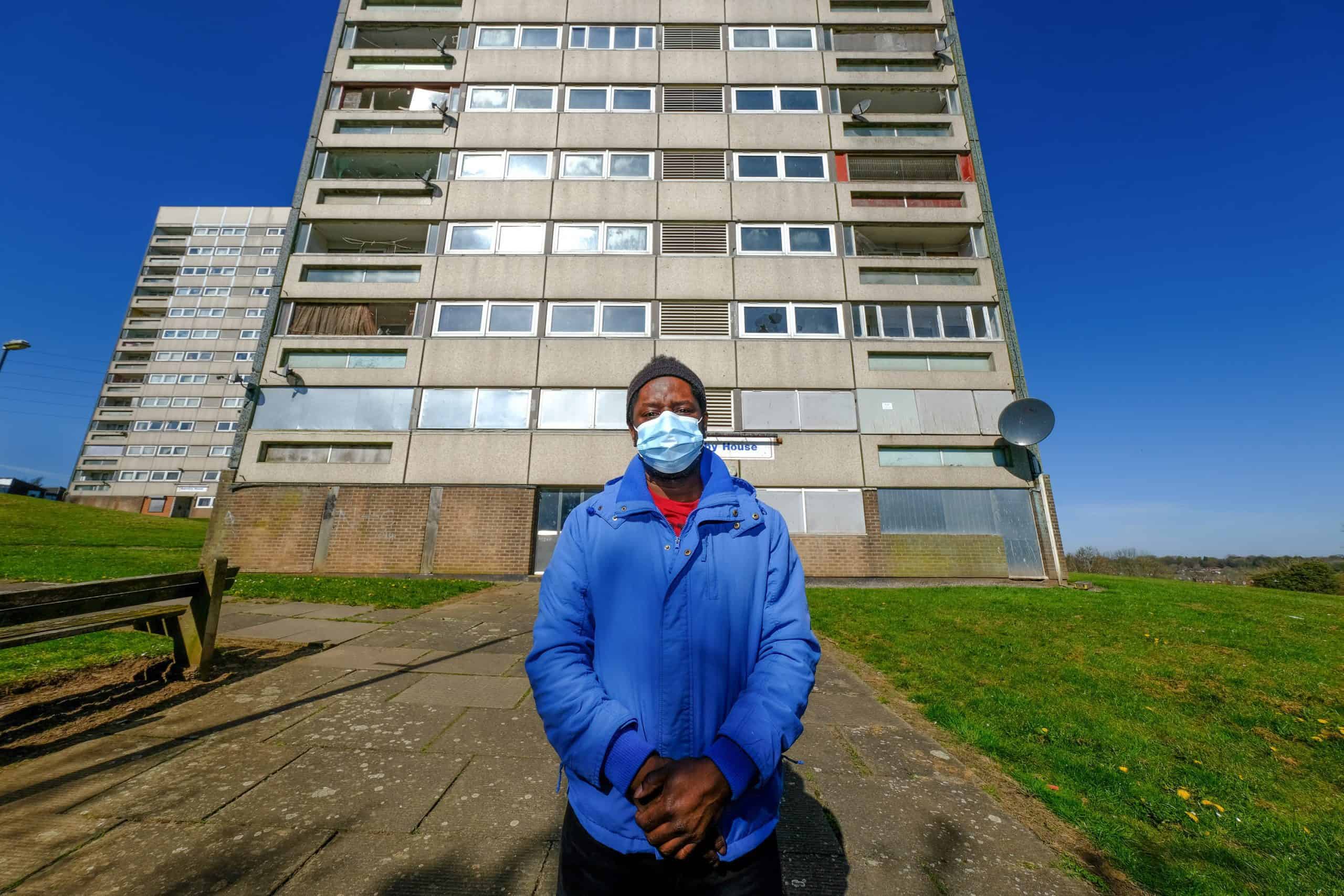 Dad-of-four becomes last remaining resident living in entire tower block after council fails to find him suitable housing