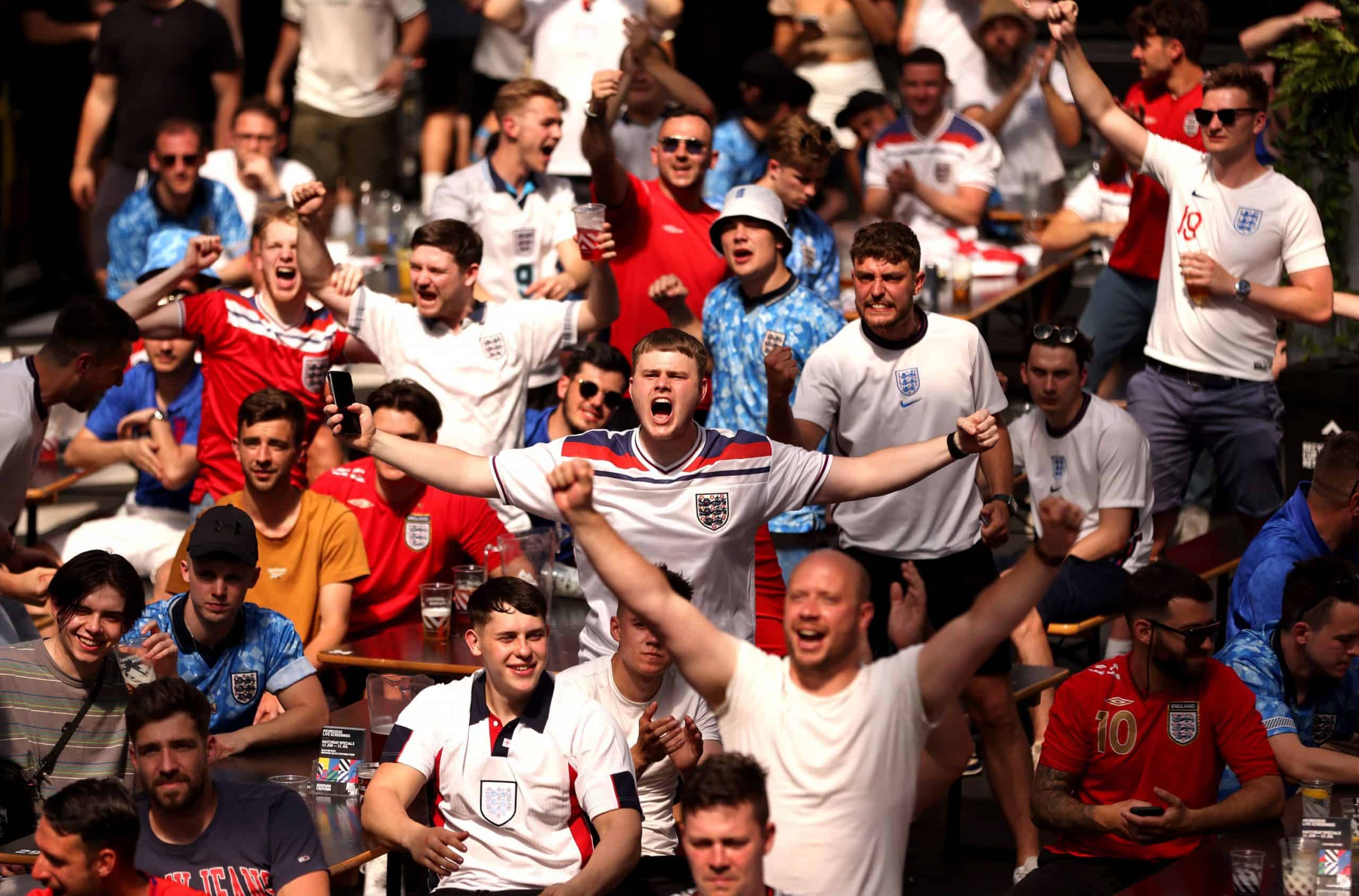 England fan with Churchill tattooed across his torso spotted at Wembley