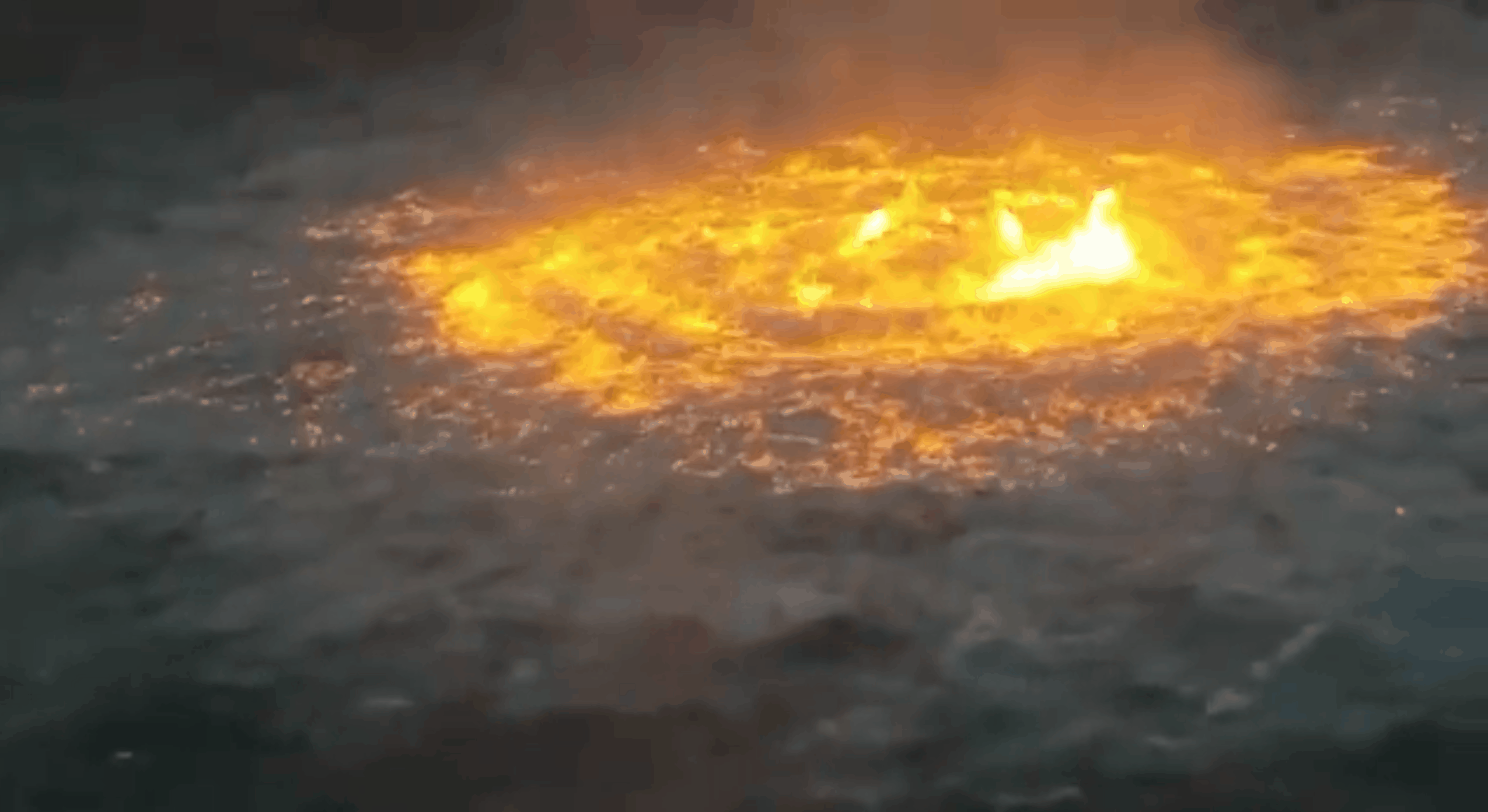 The Gulf of Mexico is literally on fire. Fossil fuels, everyone