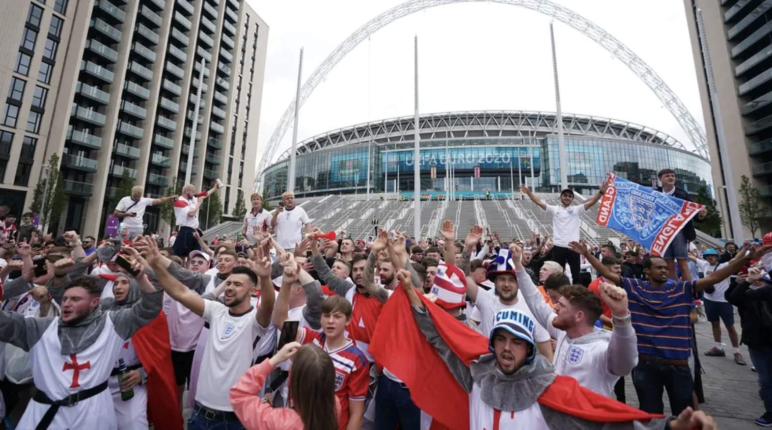 England football fans urged to get Covid vaccine at Wembley