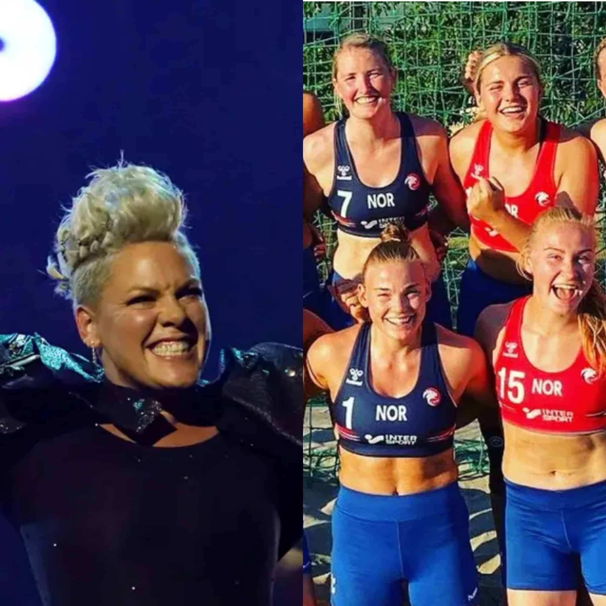 Pink offers to pay ‘sexist’ fine for Norwegian women’s handball team