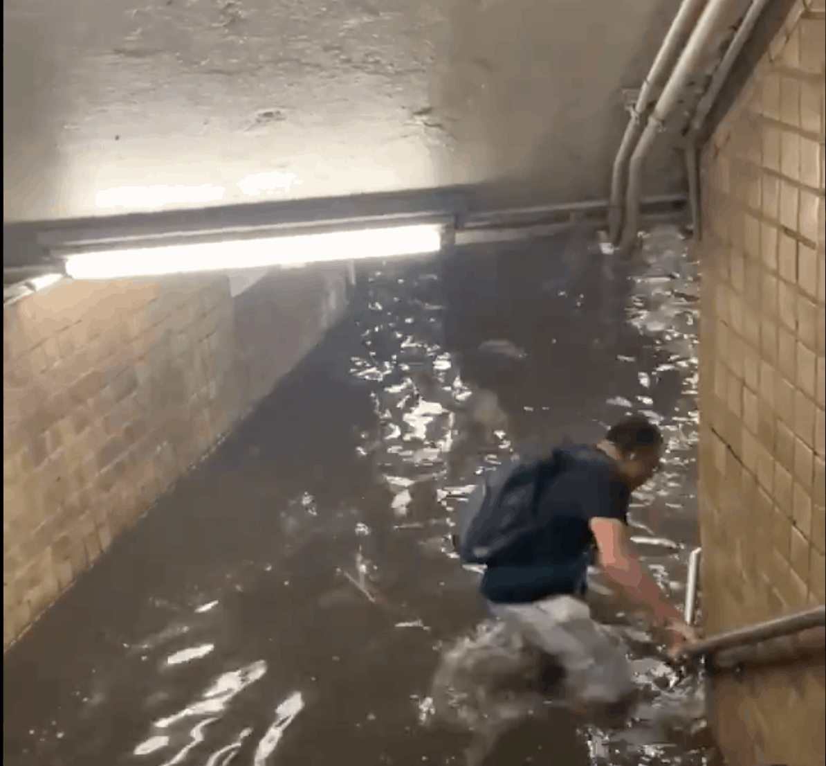 WATCH: New York warned ‘climate change is here’ after subway is flooded