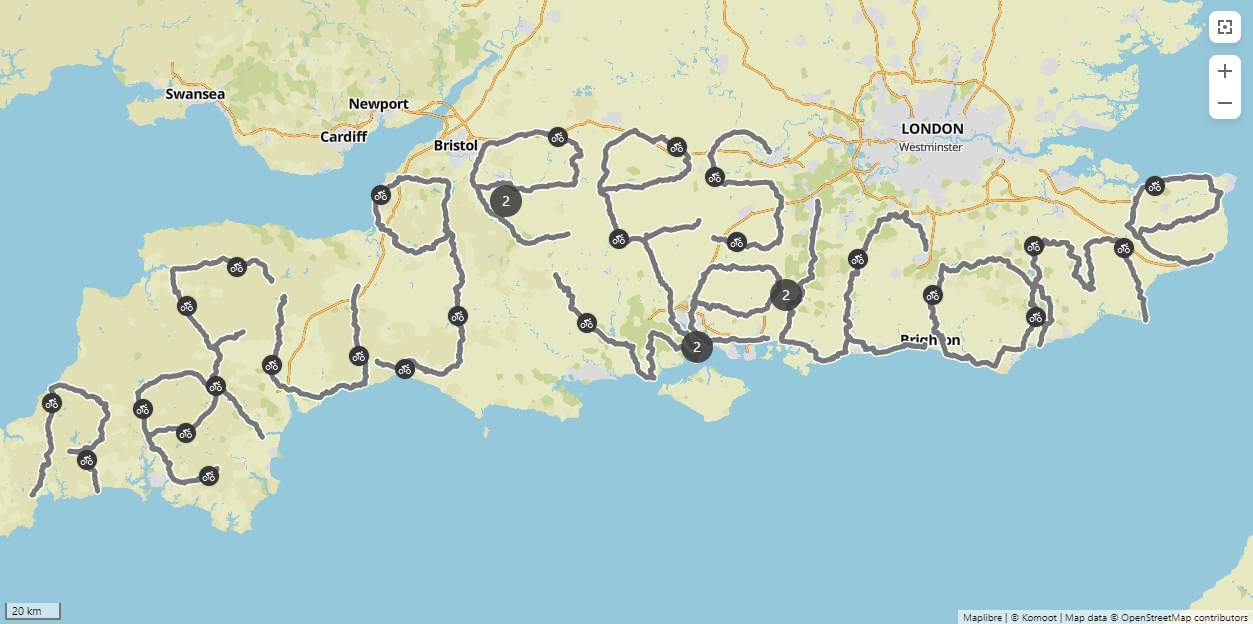 Video: Cyclists break World Record for GPS drawing by spelling ‘Refugees Welcome’