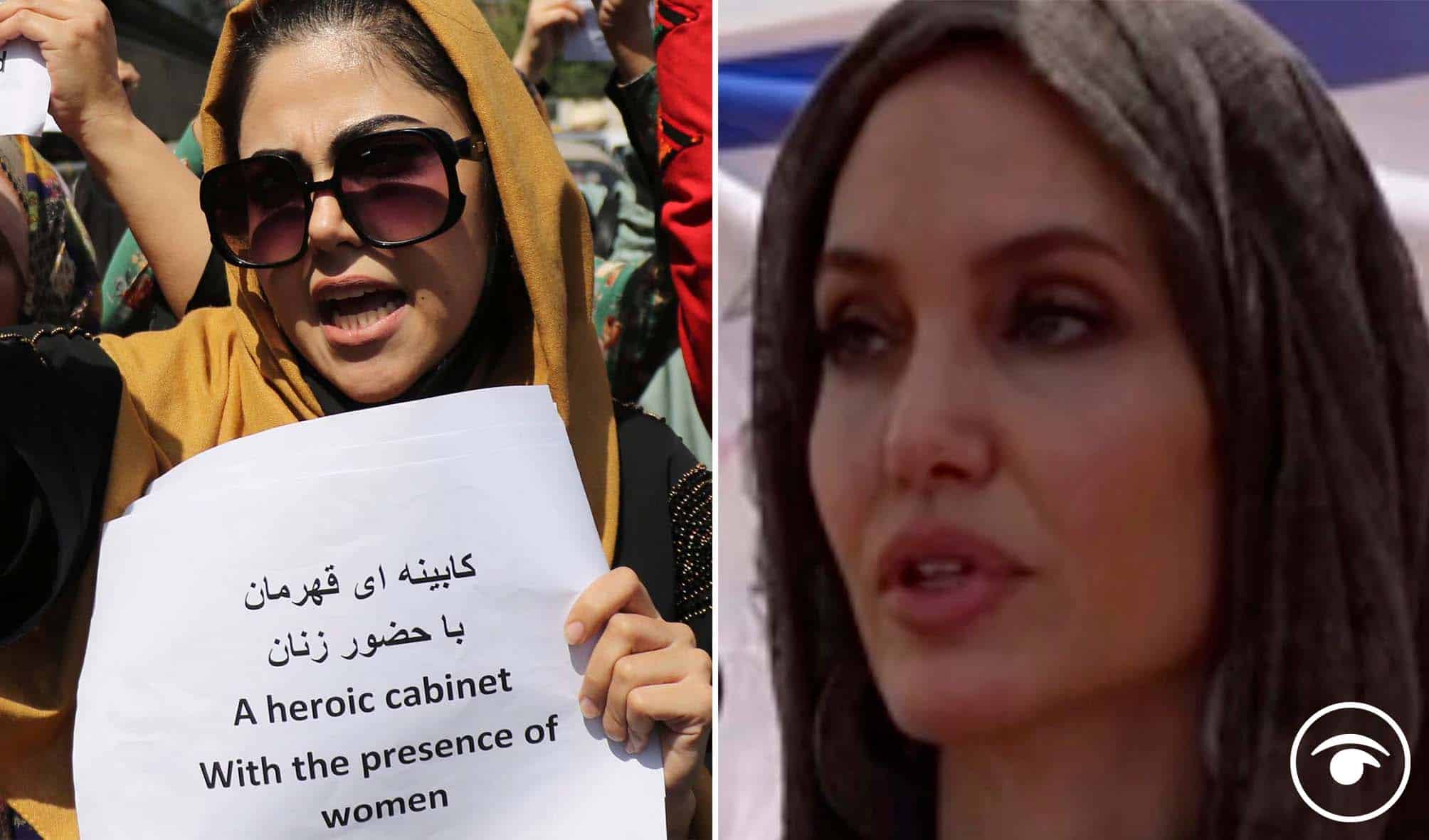 Taliban breaks up women’s rights protests by ‘firing shots’ as Jolie speaks of concern for females