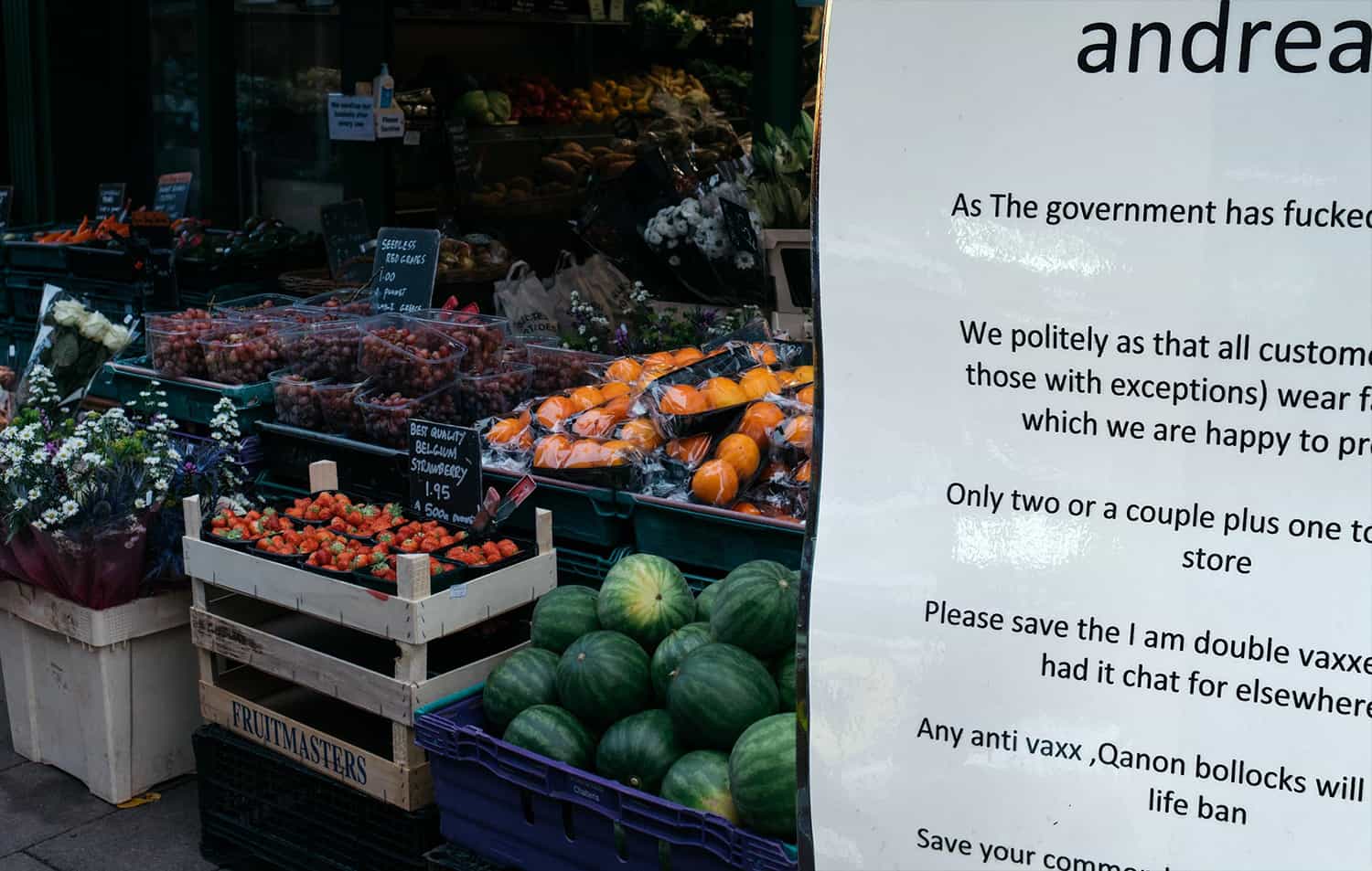 ‘Better Covid policy than our government’: Mask wearing guidance in London grocer goes viral