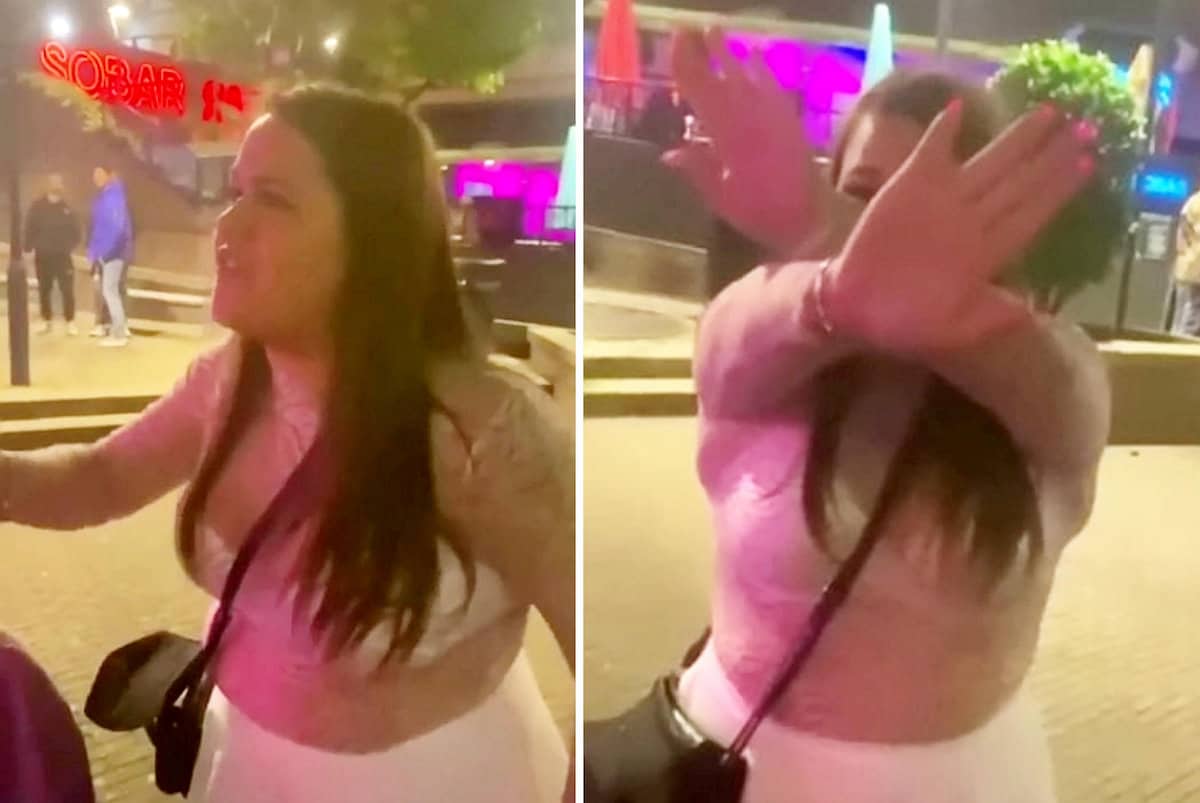 Watch: Shocking footage shows woman hurling racist insults at bouncer