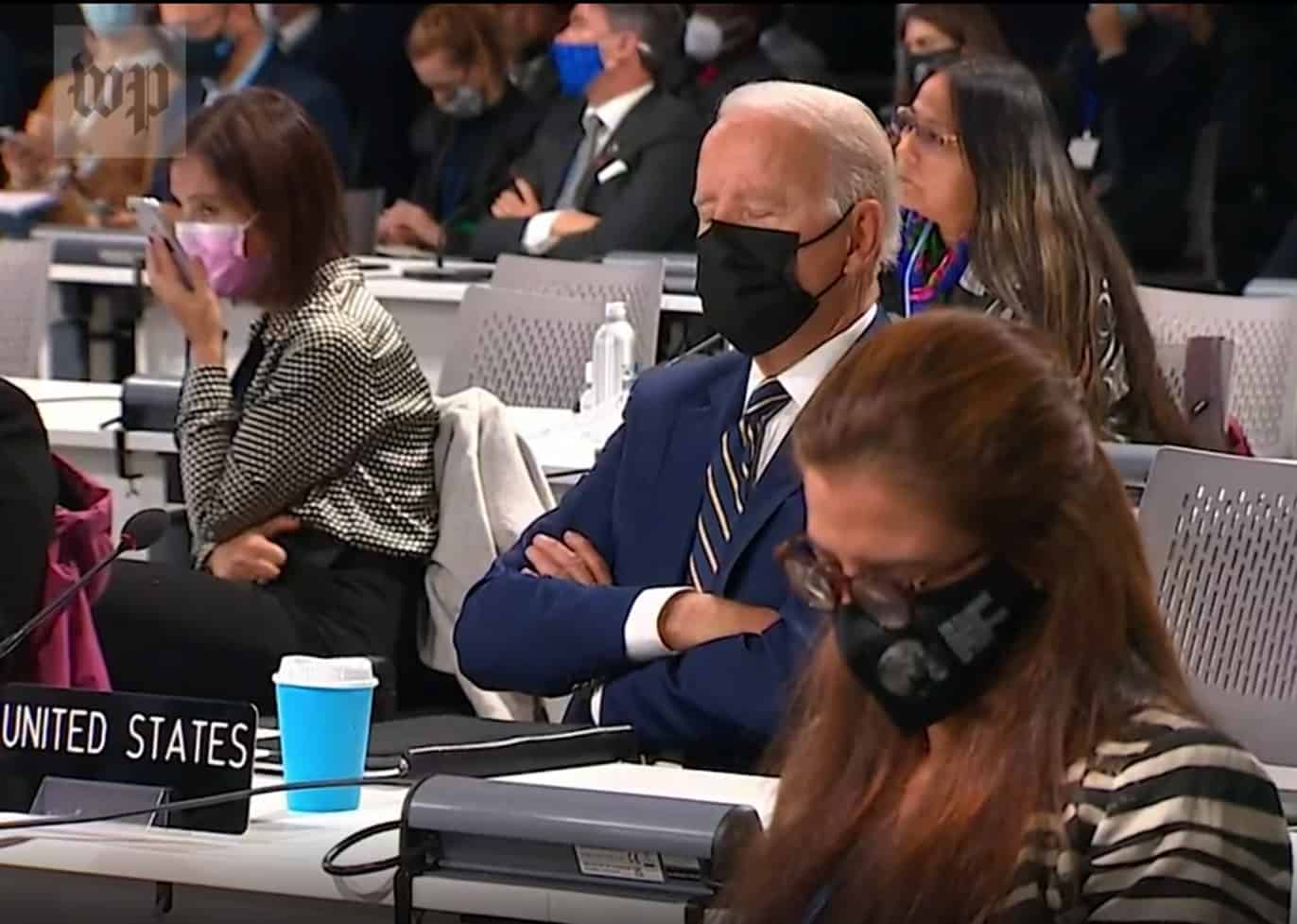 Biden ‘falls asleep’ during opening speeches of COP26