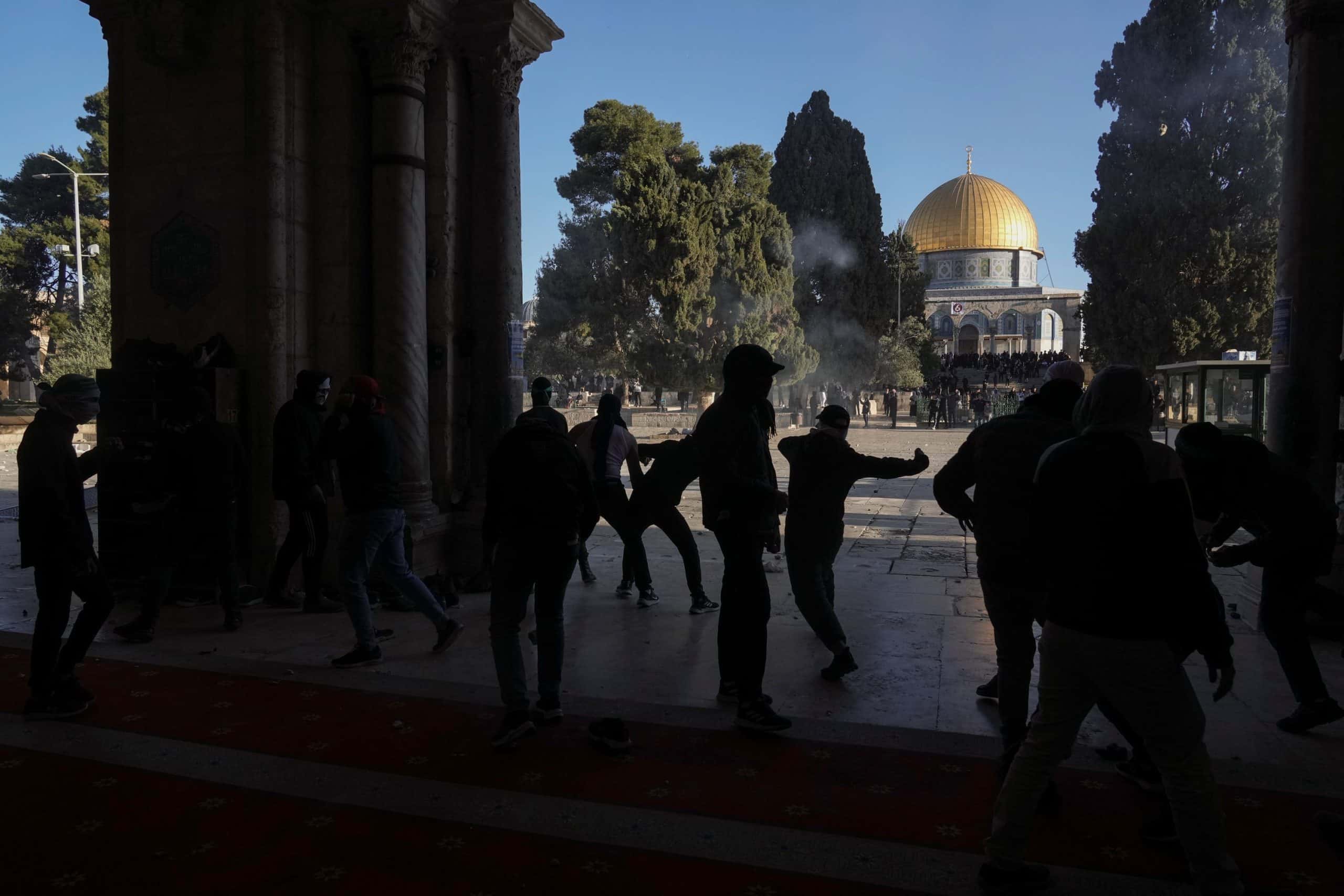 Watch: Dozens of Palestinians injured in tensions at mosque in Jerusalem