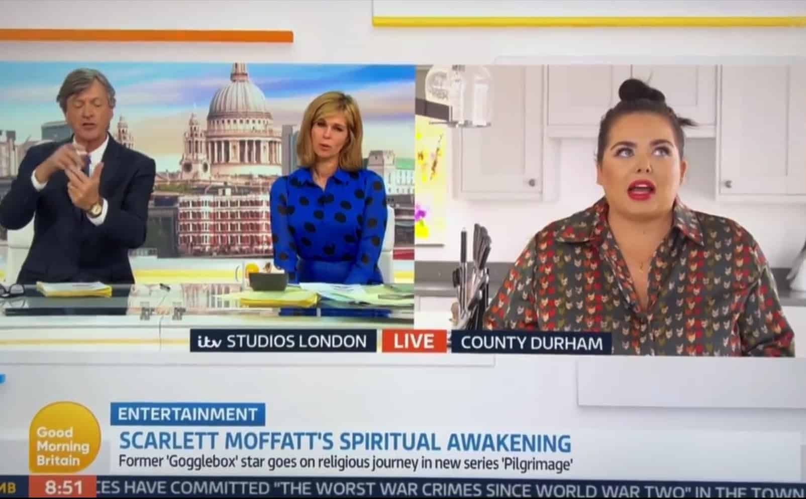 Watch: Kate Garraway’s face as Richard Madeley interrogates Scarlett Moffatt about her faith