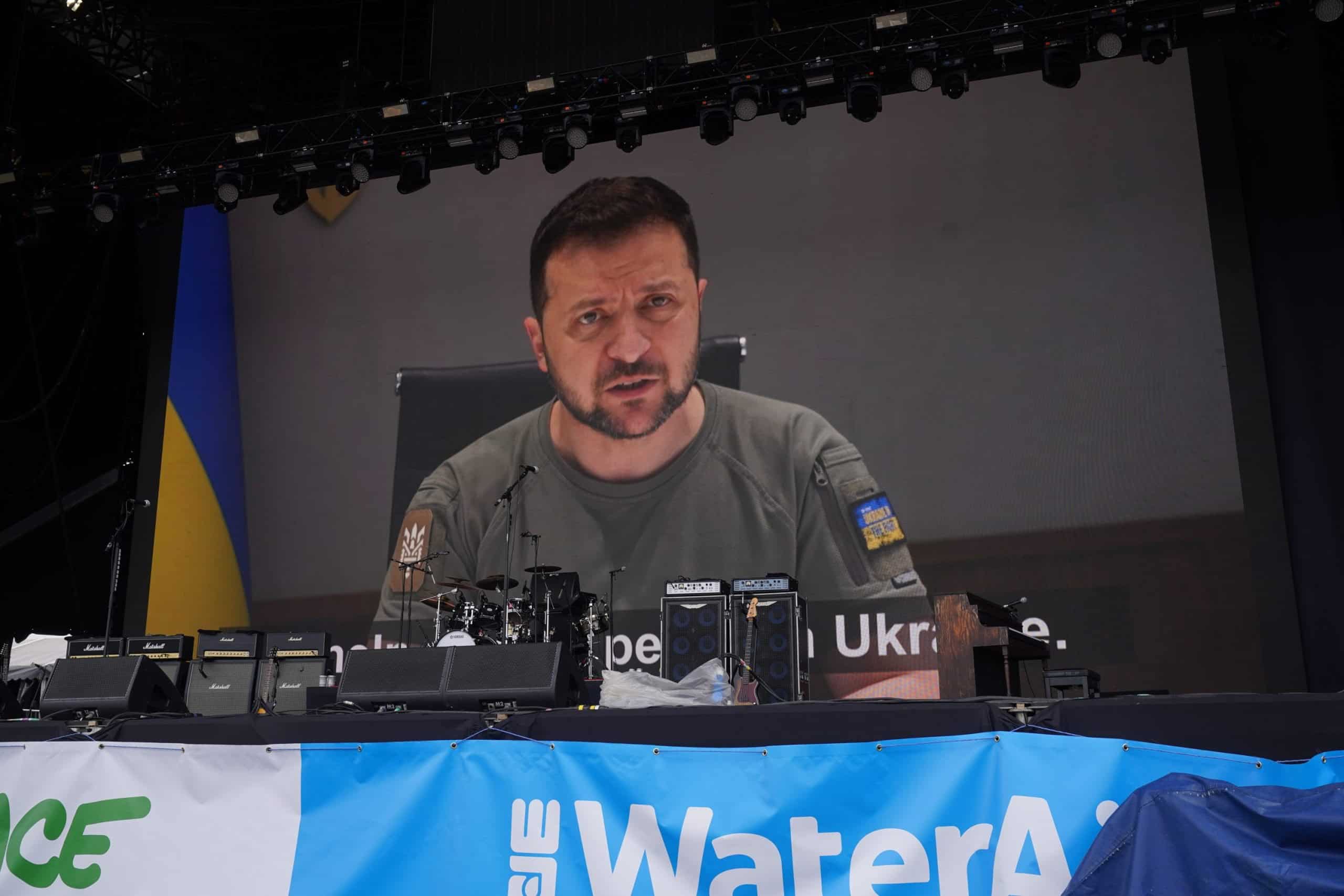 Watch: Zelensky sends heartfelt message to Glastonbury in video address