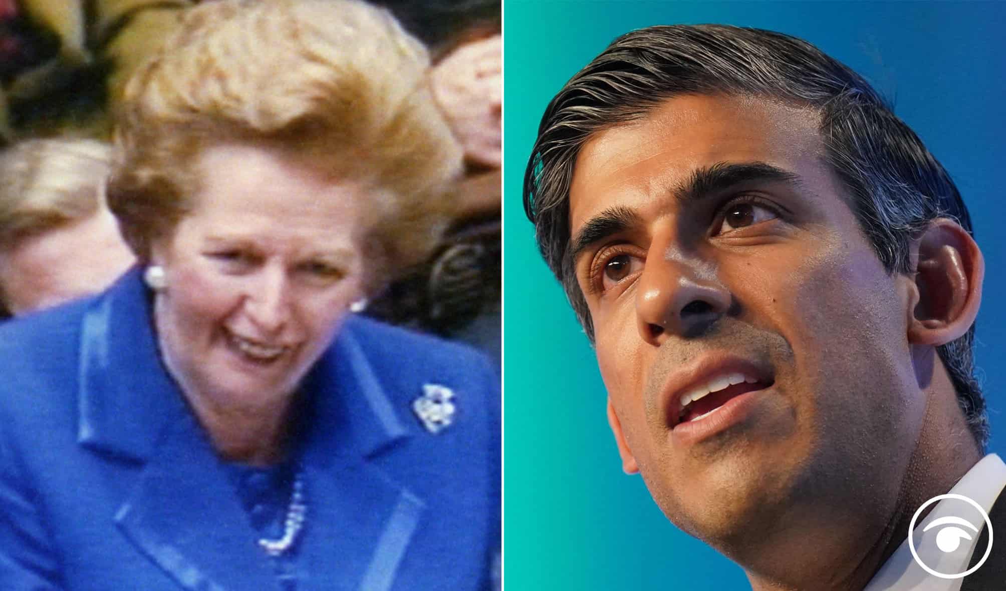 As Sunak and Truss battle to be the most Thatcher-like a merged pic of Rishi and iron lady is going viral