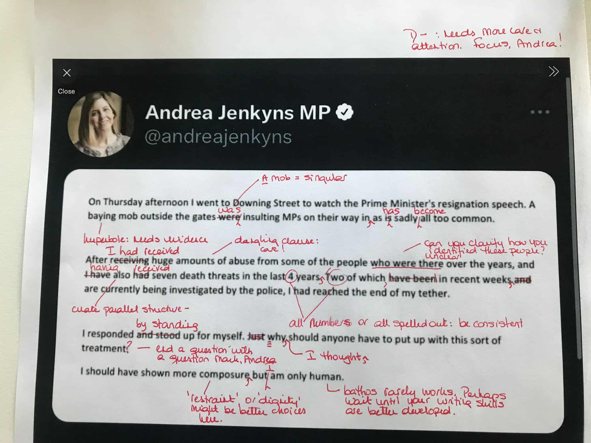 Education Secretary Andrea Jenkyns