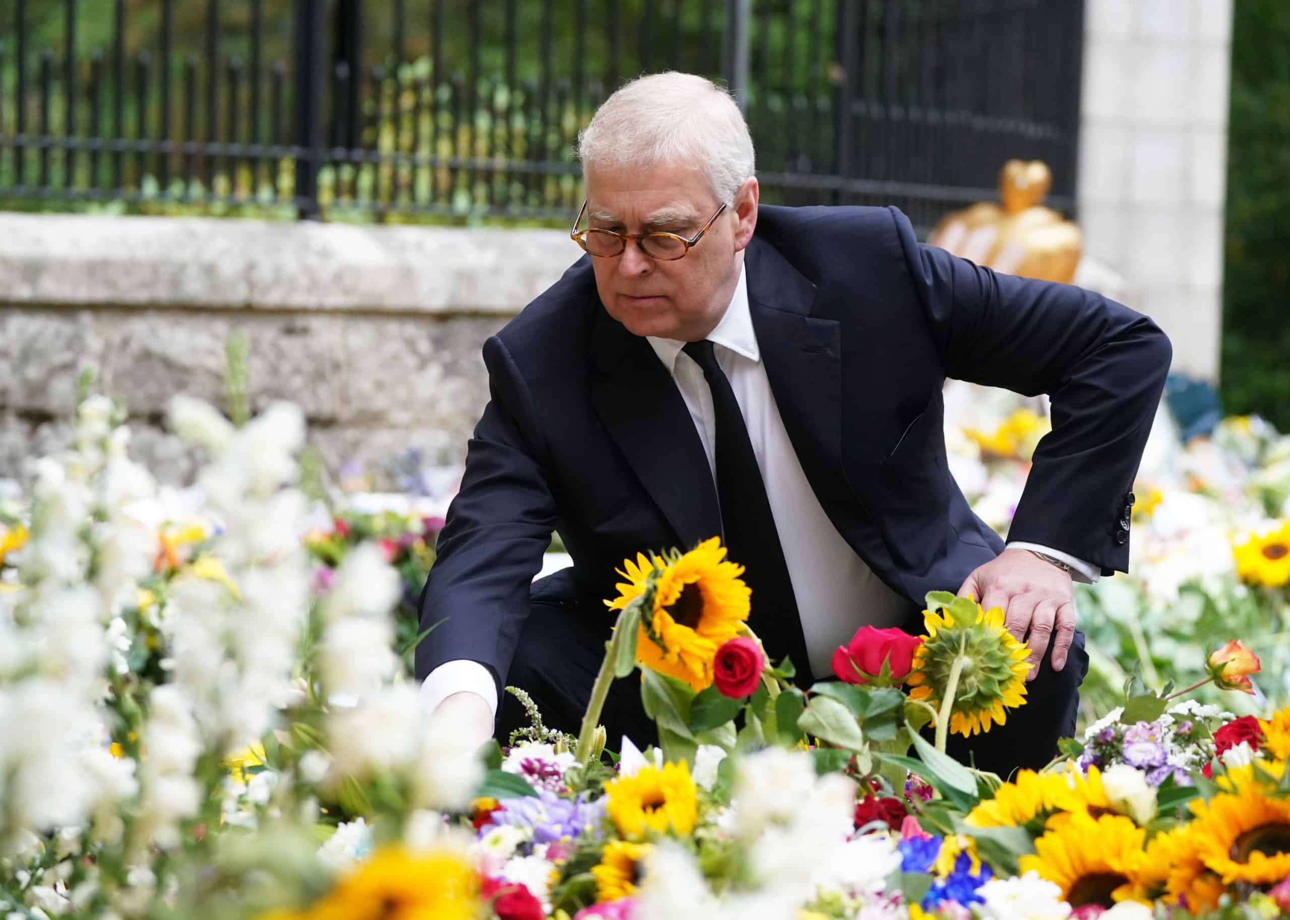 Watch: Prince Andrew seen reading tributes to Queen at Balmoral