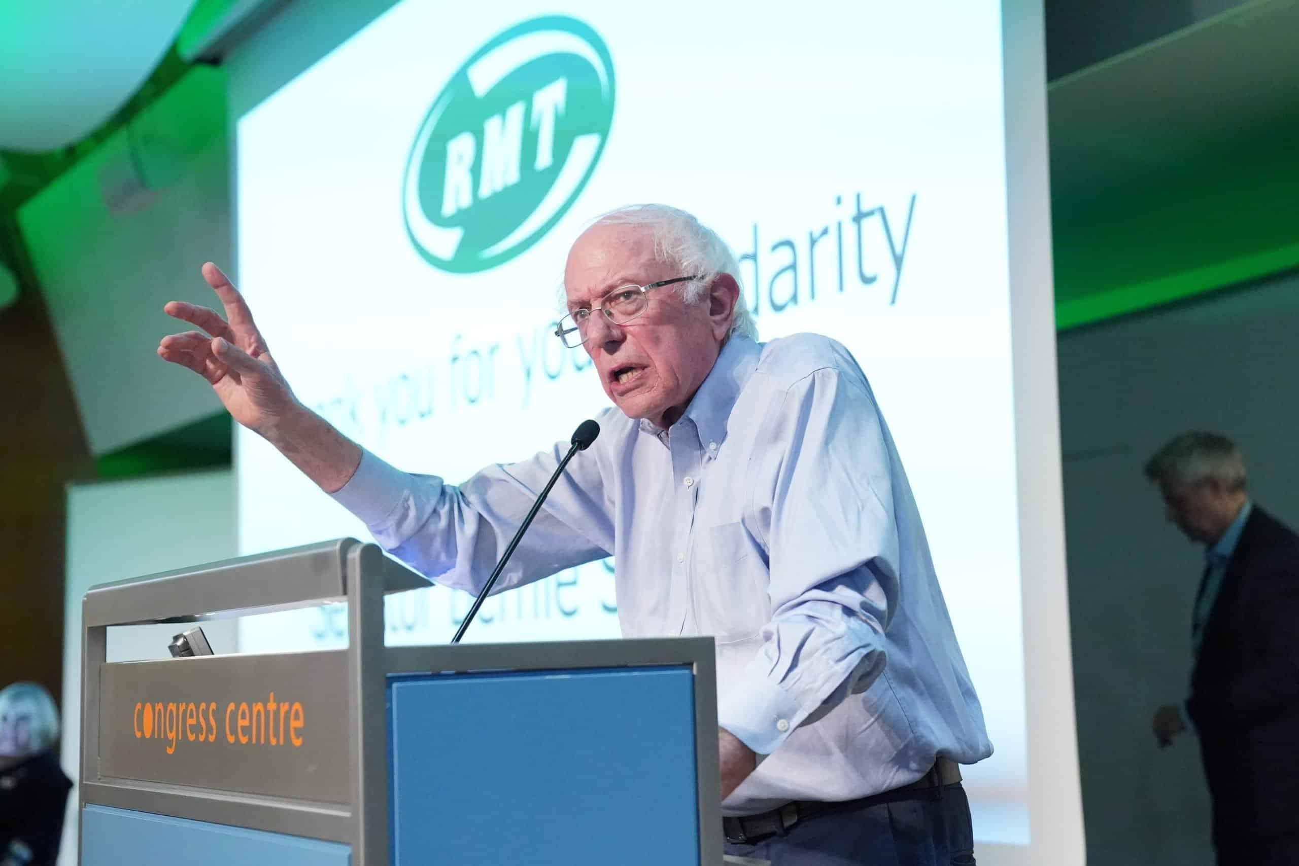 Bernie Sanders arrives in London to support RMT strikes