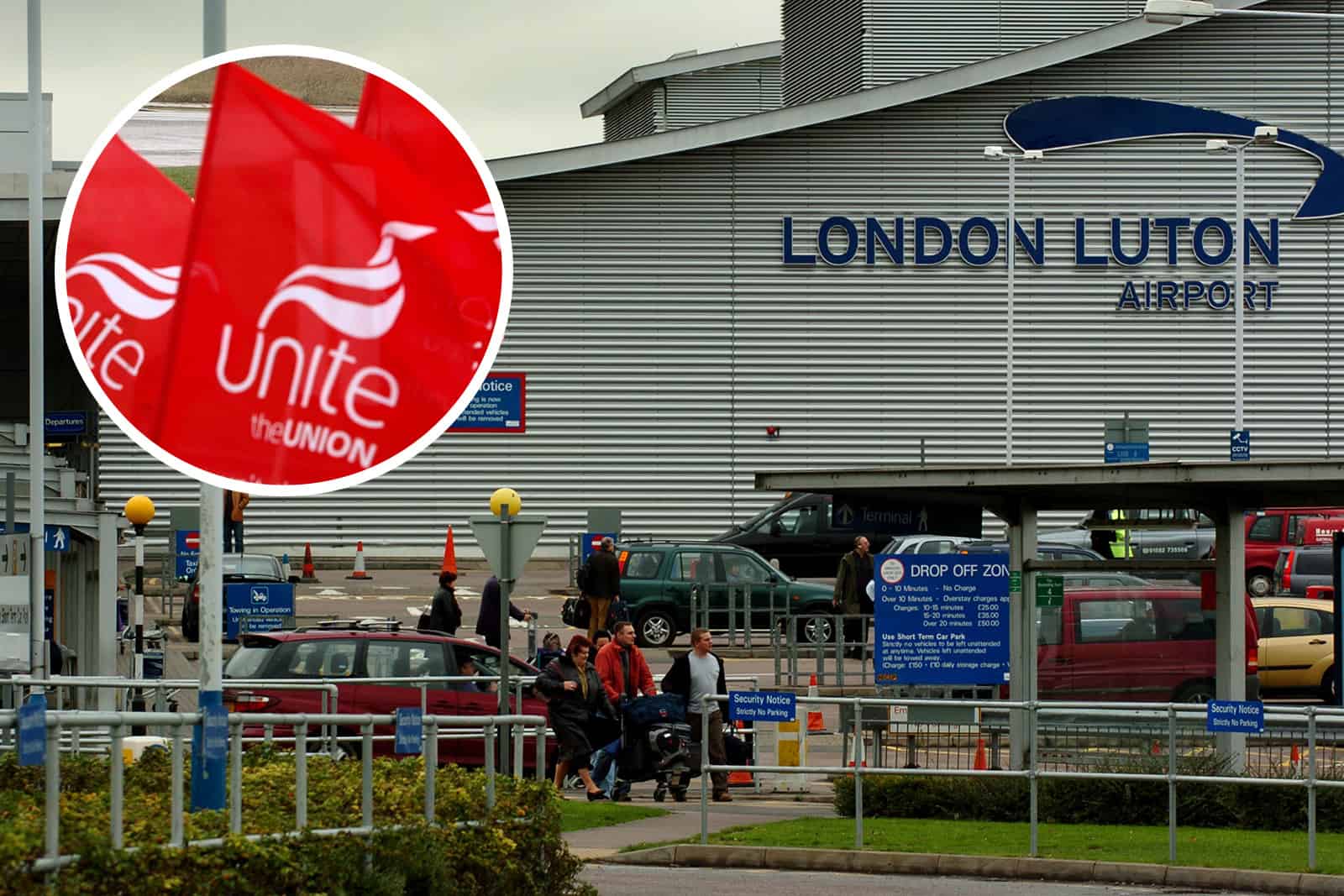 Unite secures 28% pay rise for hundreds of Luton airport workers