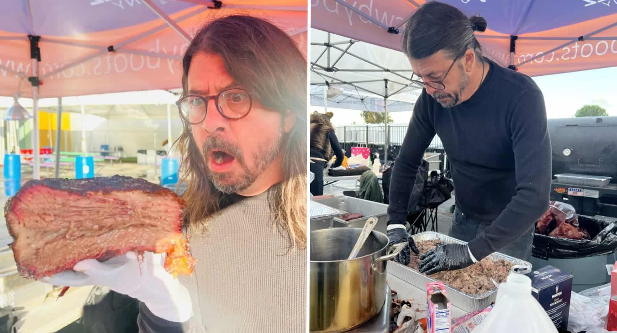 Dave Grohl heads to homeless shelter with giant smoker and feeds 450 people