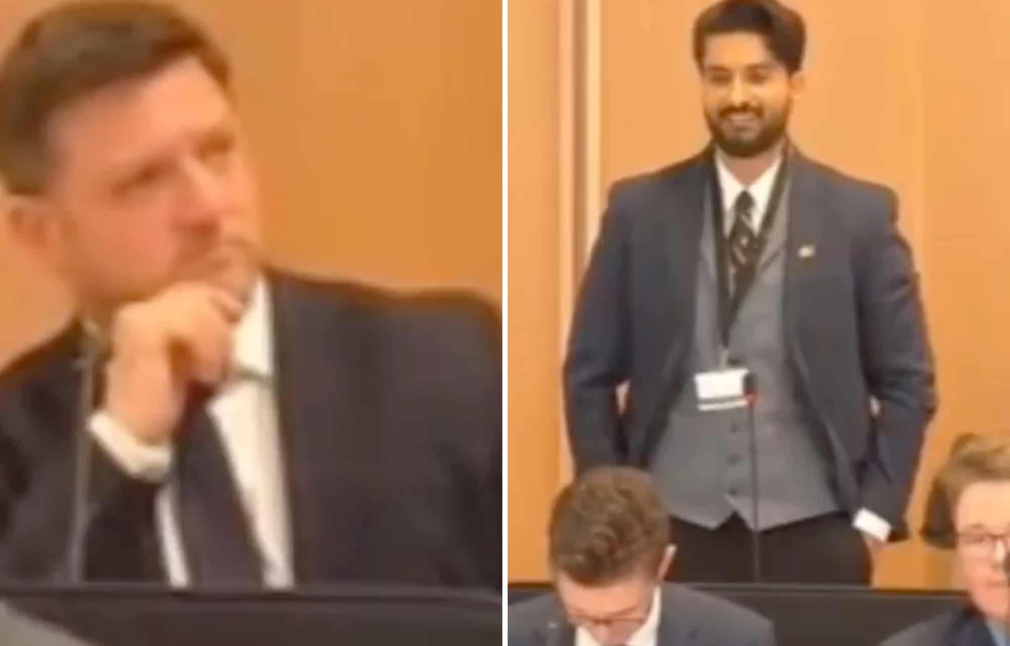 Watch: Chamber breaks into applause as Tory councillor quits party for Labour