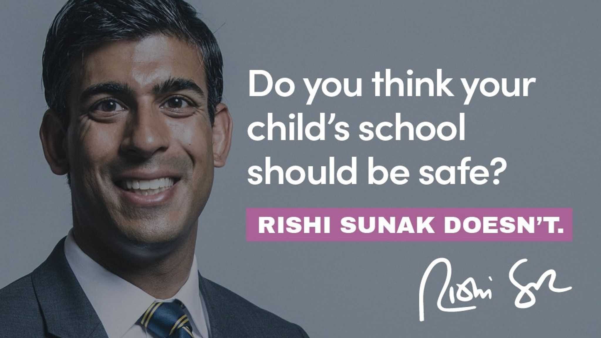 Labour blasts Rishi Sunak over crumbling schools in latest attack ad