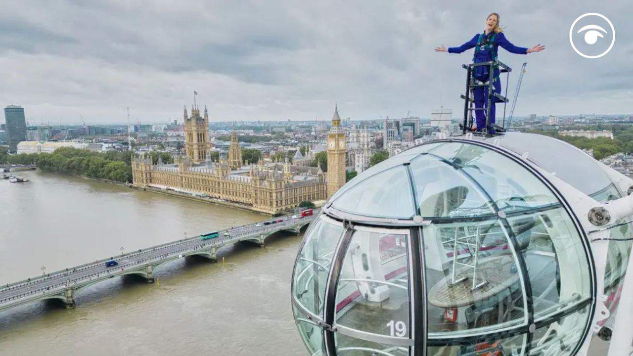 ITV reporter Sally Williams presents weather on London Eye after accepting Tom Cruise challenge