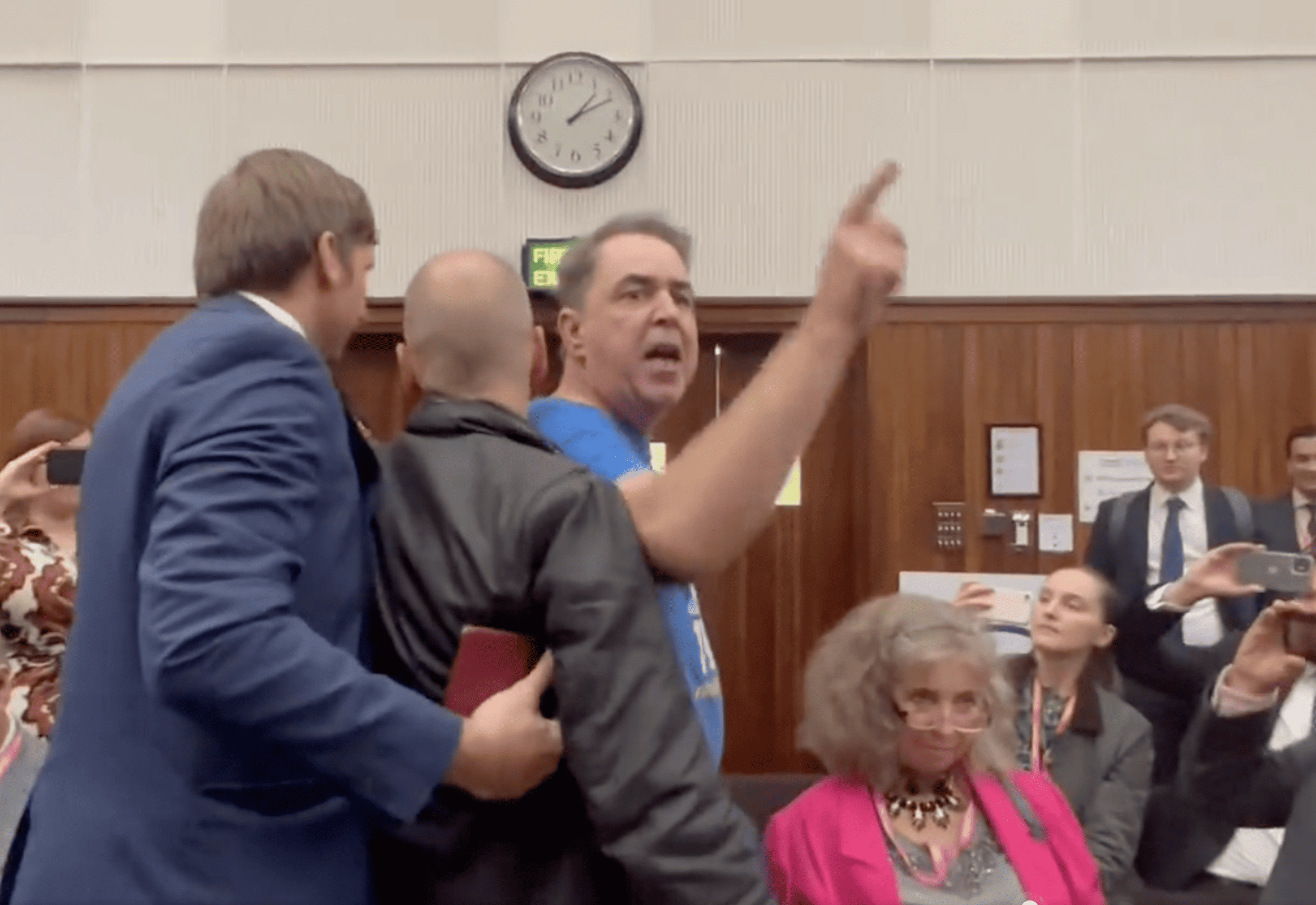 Steve Bray ejected from Tory conference meeting after protest