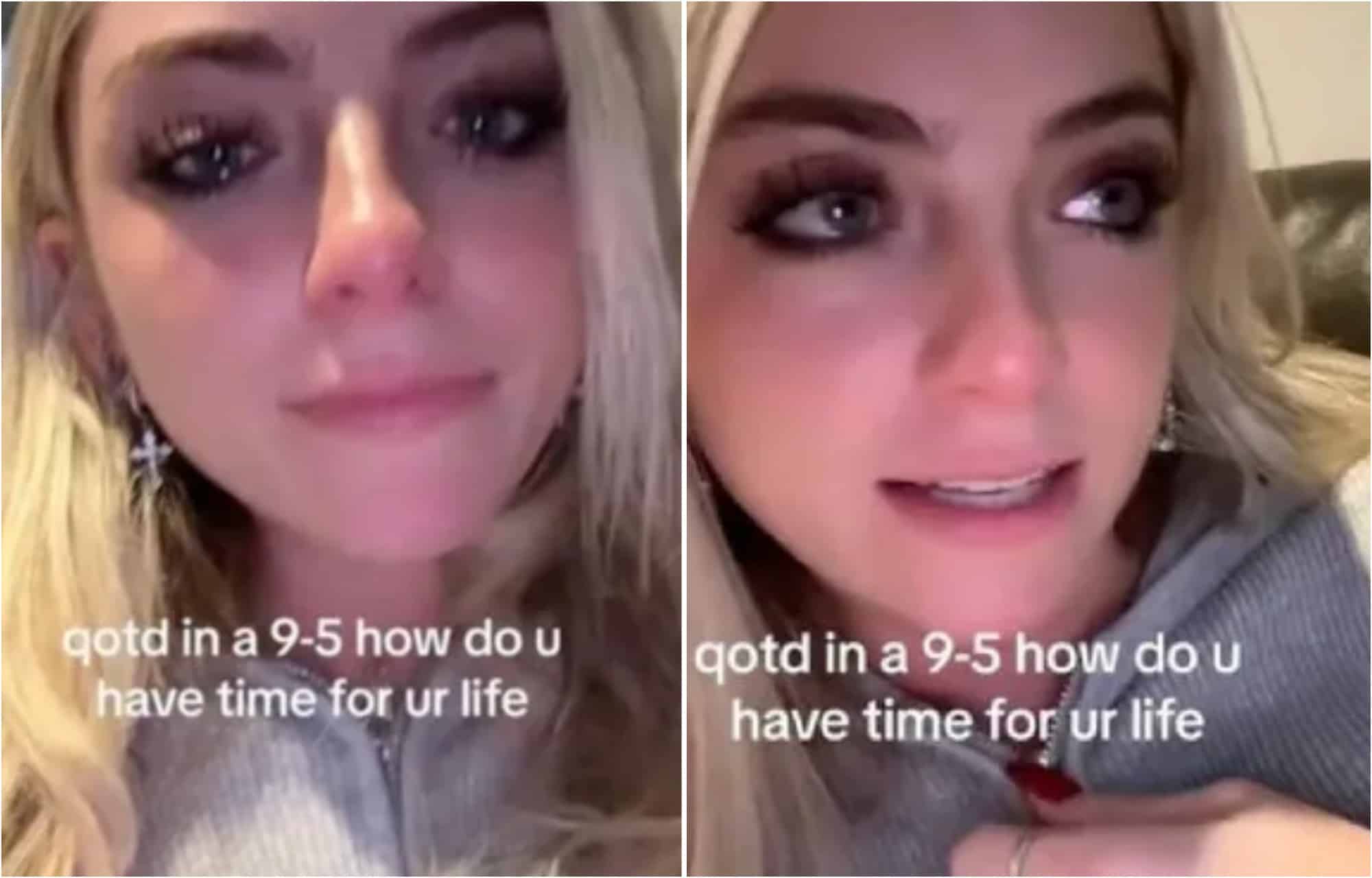 College graduate cries about her first 9 to 5 job on TikTok