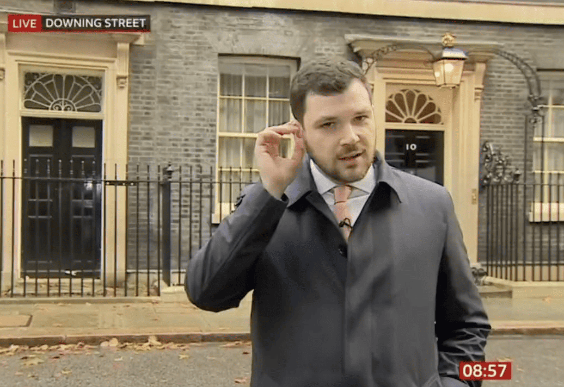 Watch: Moment BBC News reporter spots Cameron entering Number 10