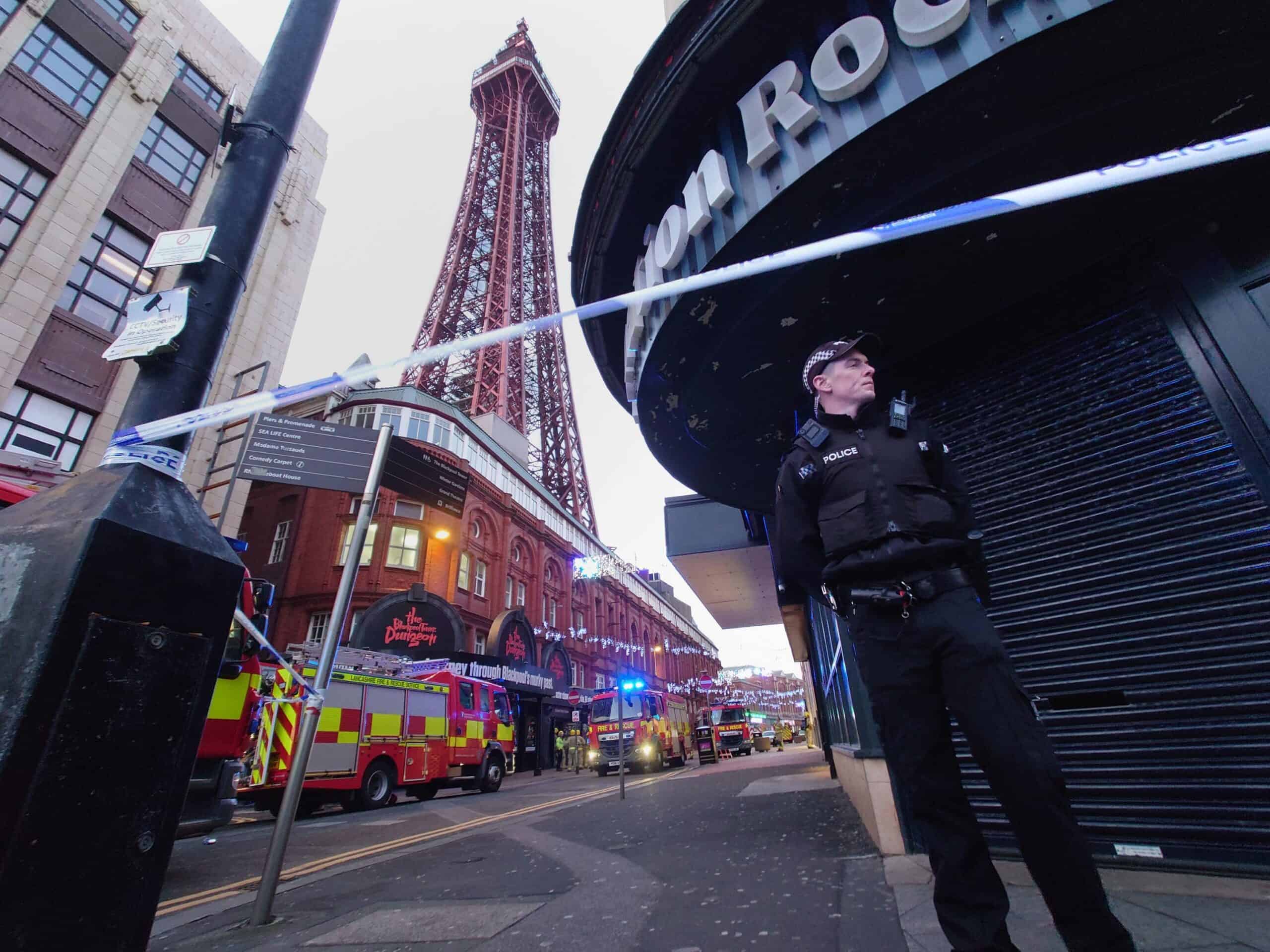 Flames reported at Blackpool Tower actually ‘orange netting’