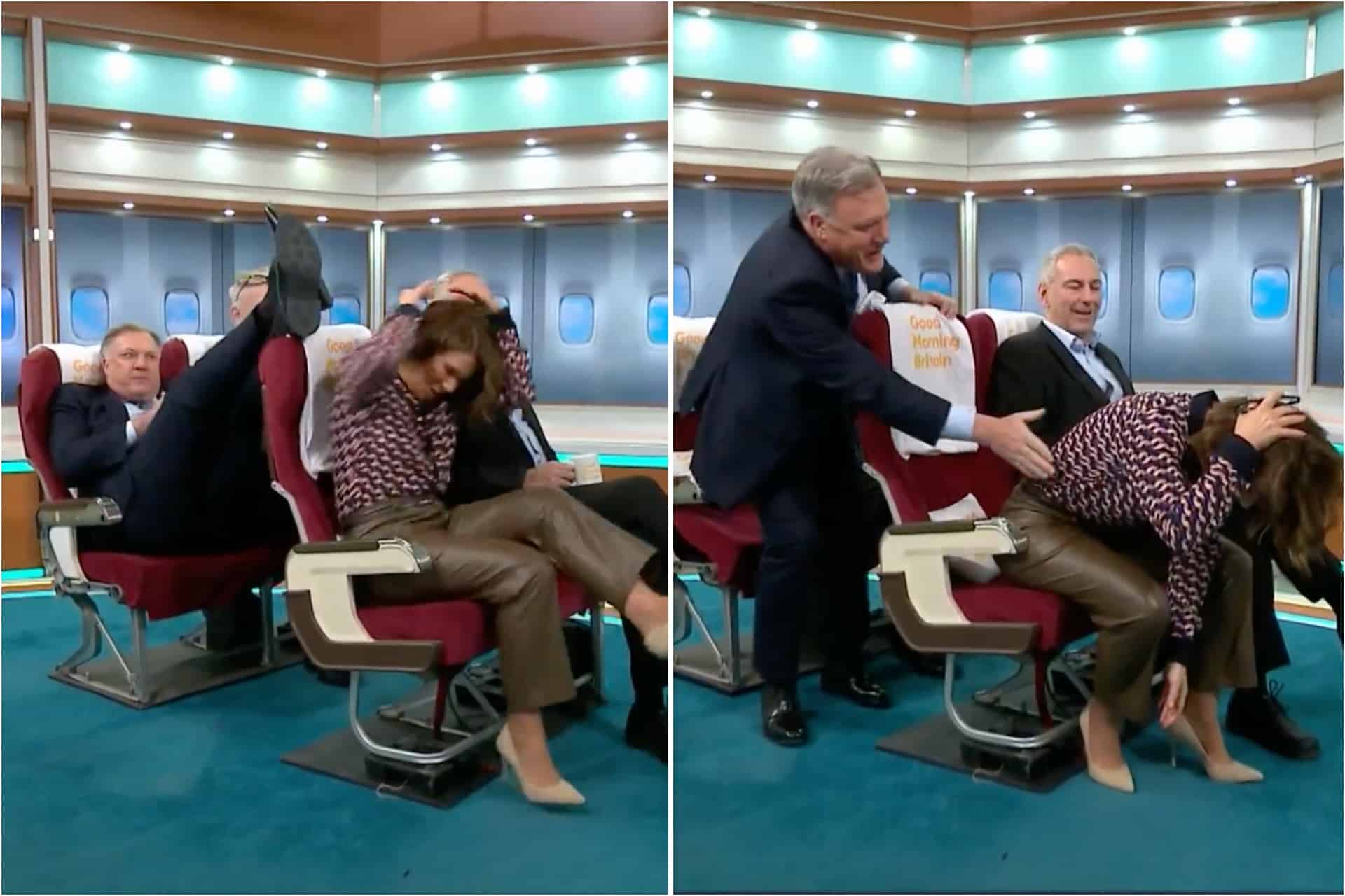 Watch: Moment Ed Balls accidentally kicks Susanna Reid in the head