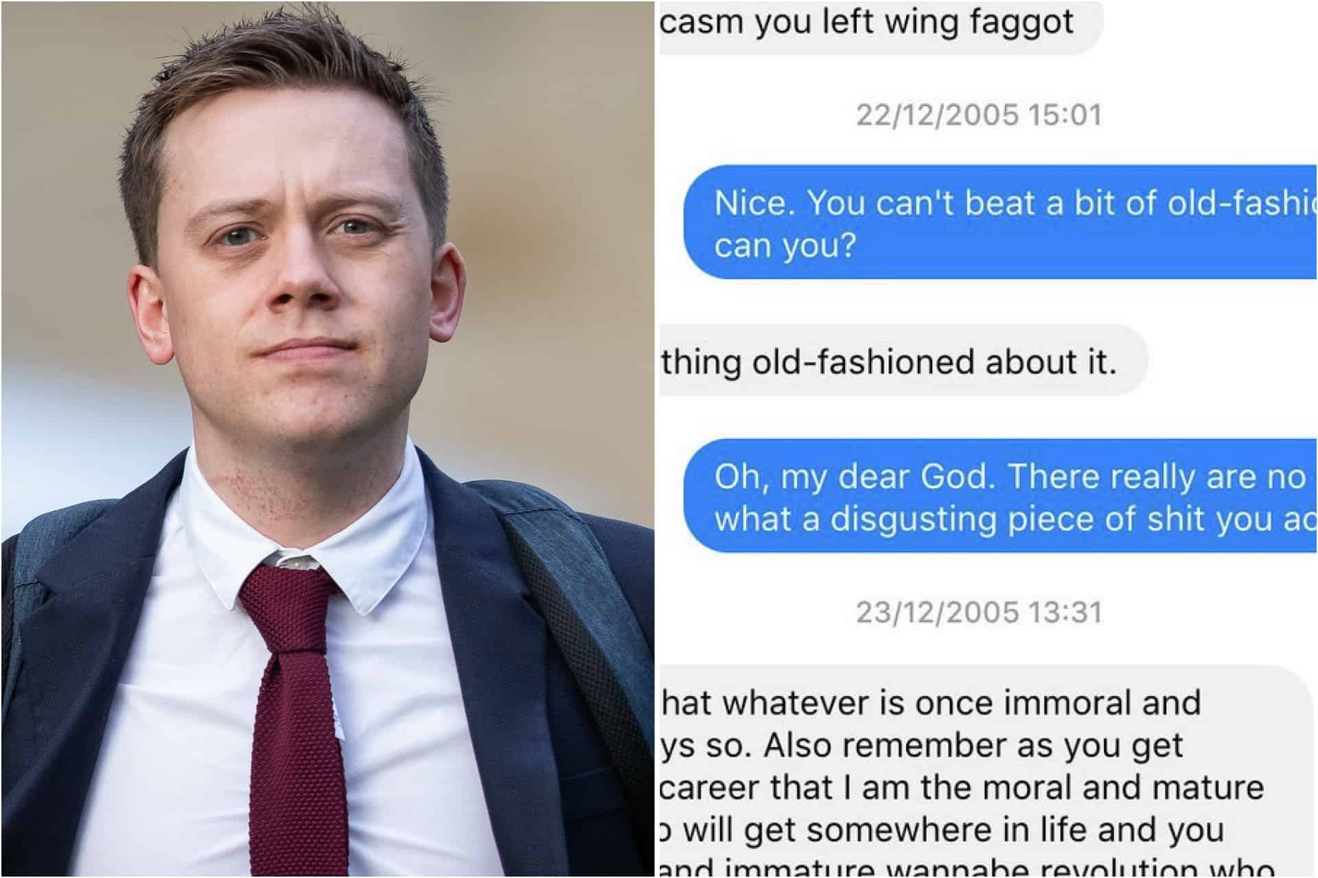 Owen Jones reveals despicable homophobic messages sent to him by Tory councilor at uni