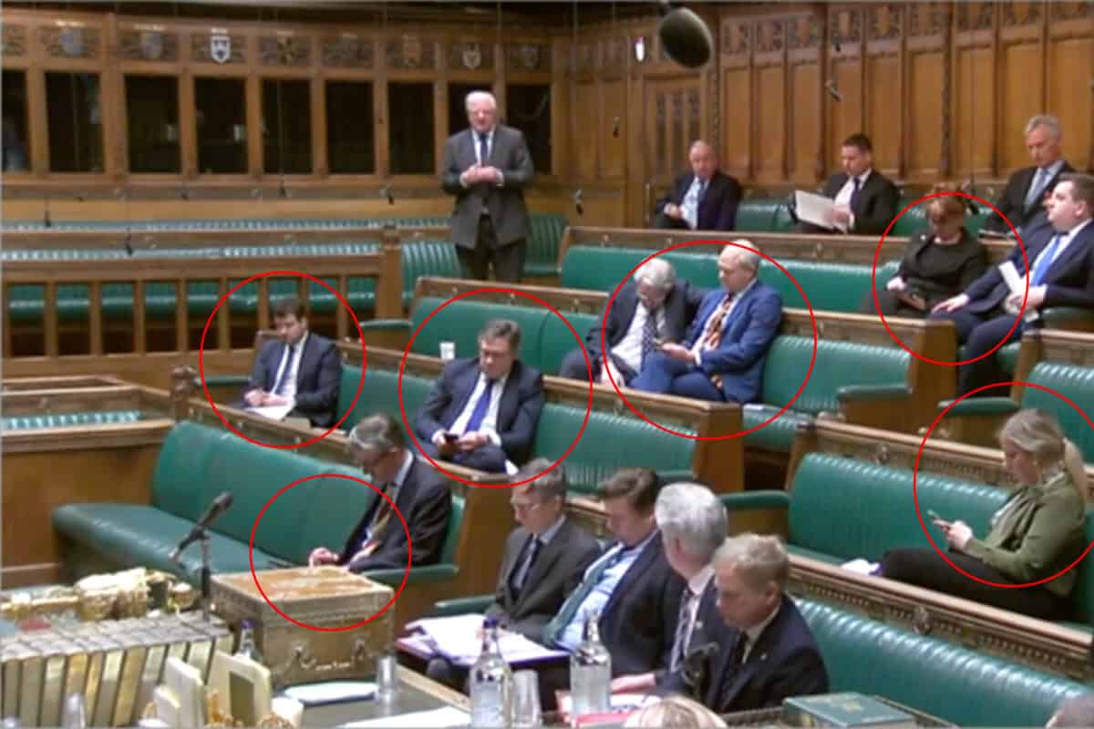 MPs glued to phones in Commons as ministers prepare to ban children from using them in schools