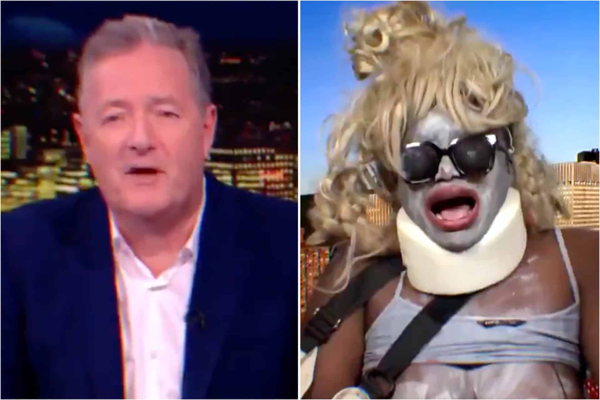 Piers Morgan confronts Crackhead Barney over Alec Baldwin stunt