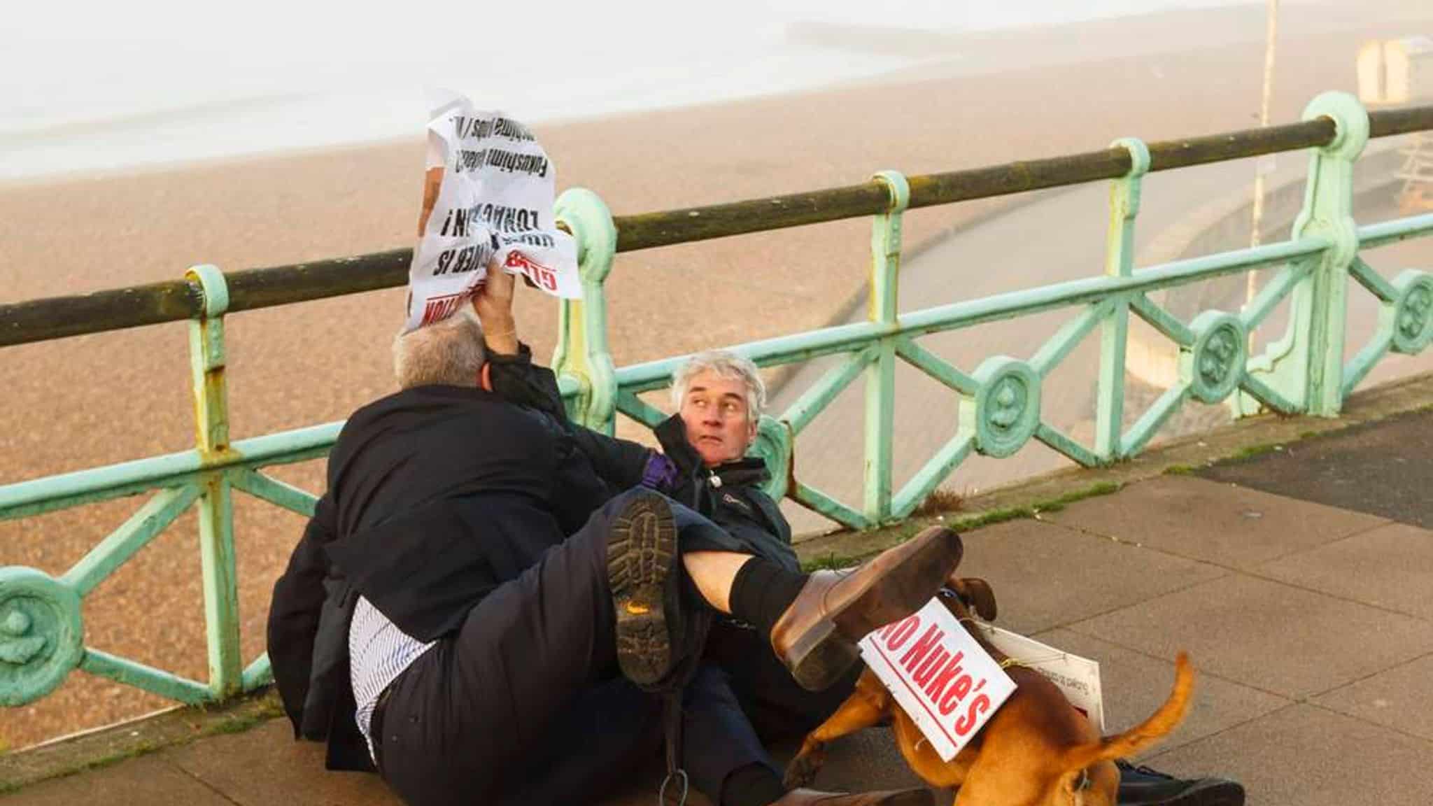 Watch: The moment Iain Dale got into a scuffle with a protesting pensioner